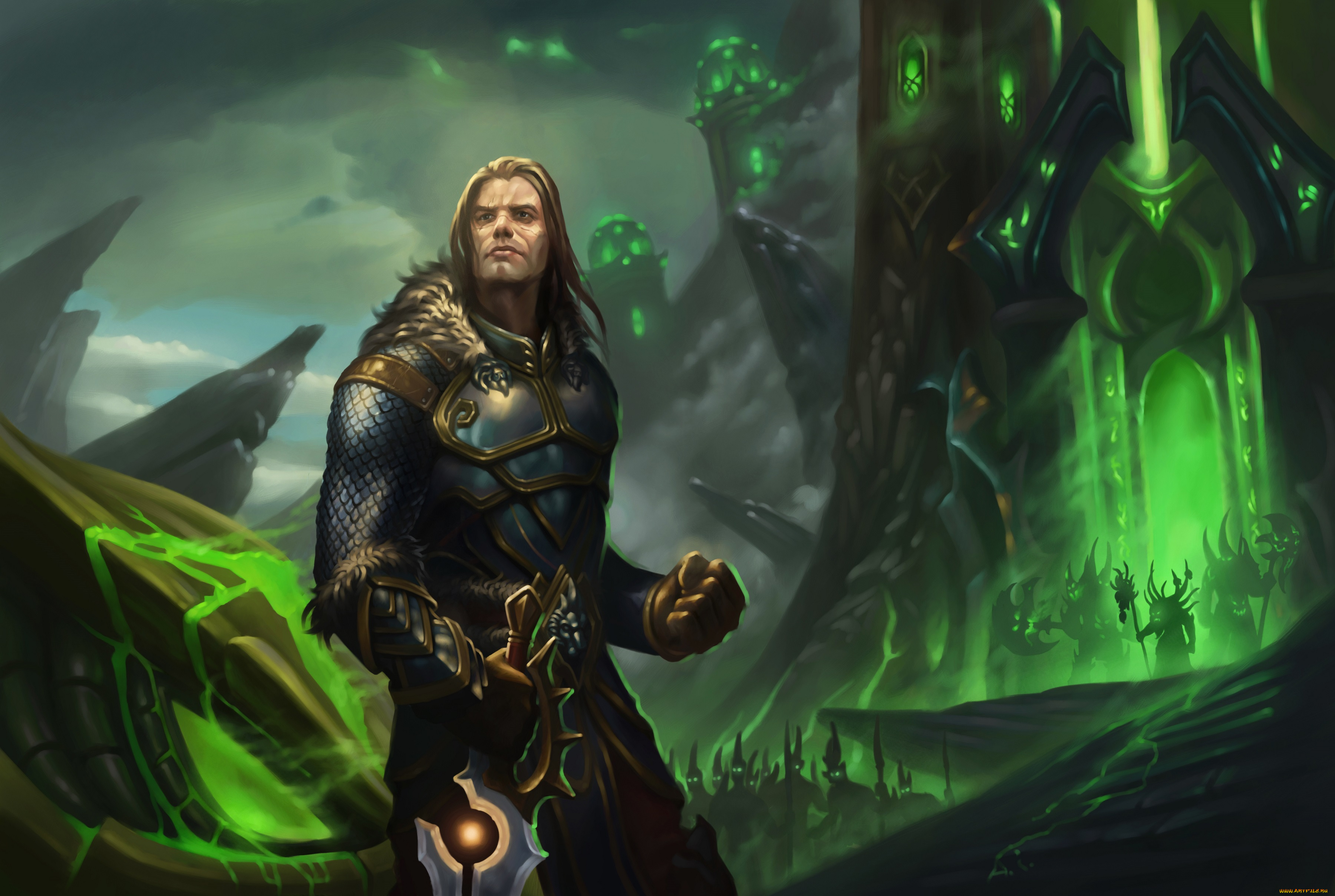 фэнтези, люди, фон, мужчина, меч, латы, взгляд