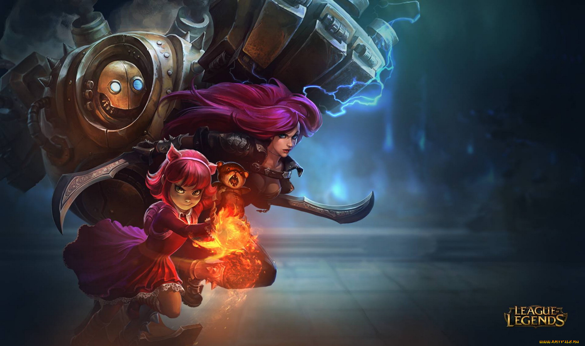 видео, игры, league, of, legends, магия, катрина, робот, оружие, девочка