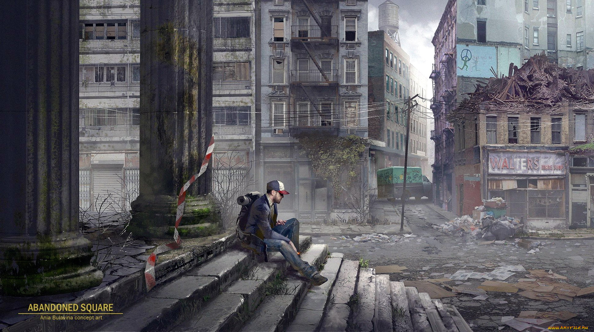 фэнтези, иные, миры, , иные, времена, человек, город, ступени, колонны, развалины