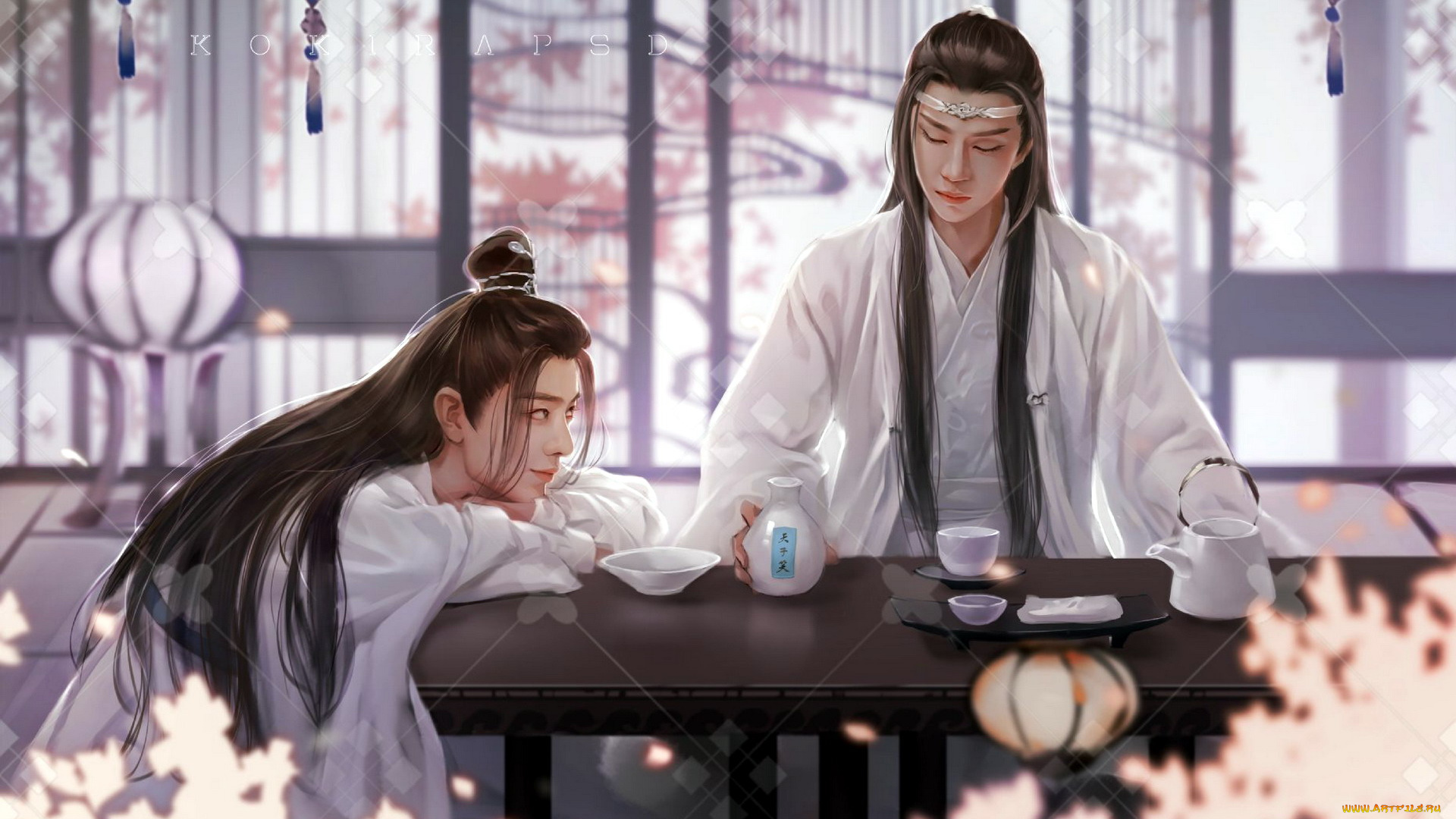 рисованное, кино, , мультфильмы, вэй, усянь, лань, ванцзы, стол, вино