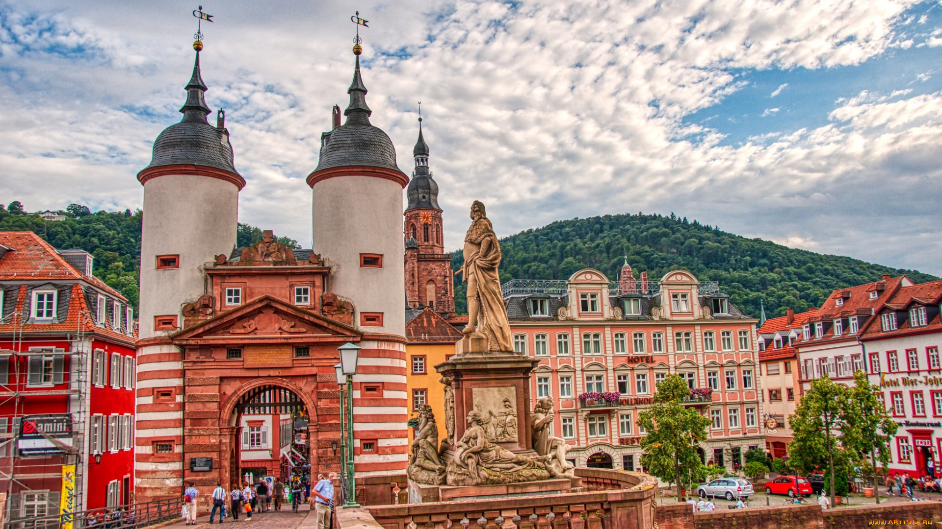 karl, theodor, bridge, города, гейдельберг, , германия, karl, theodor, bridge