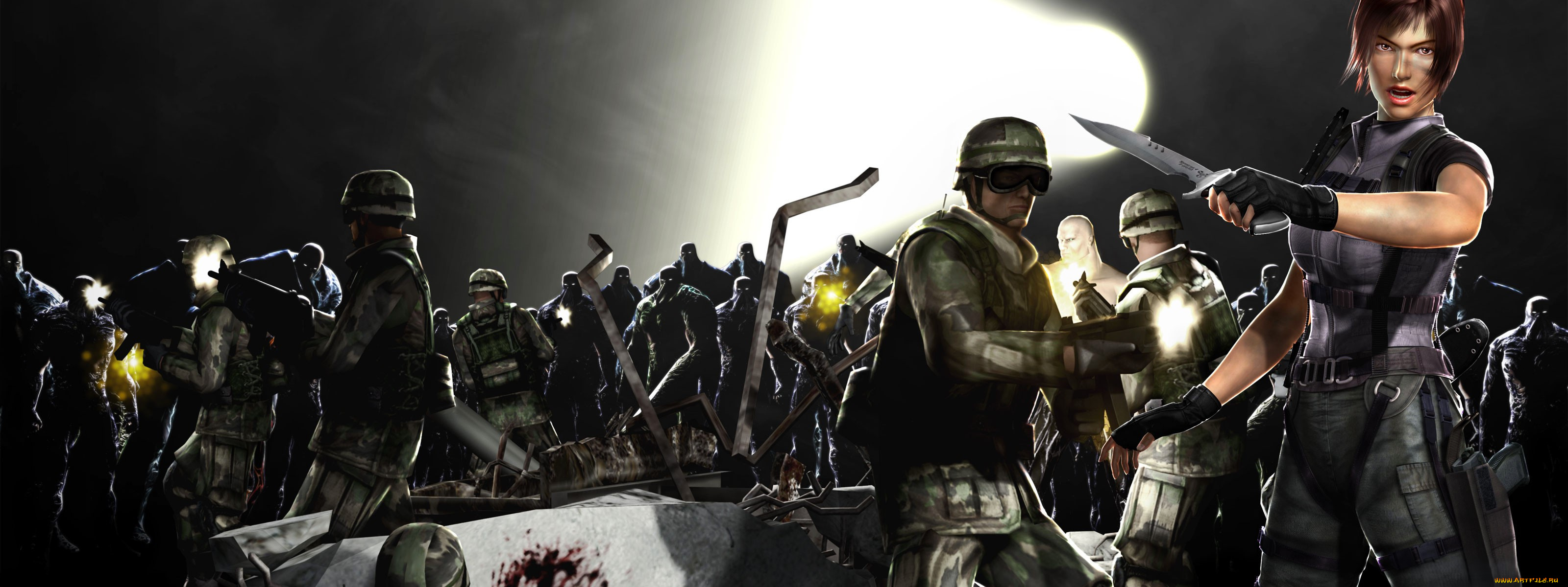 видео, игры, breakdown, девушка, оружие, солдаты, мутанты