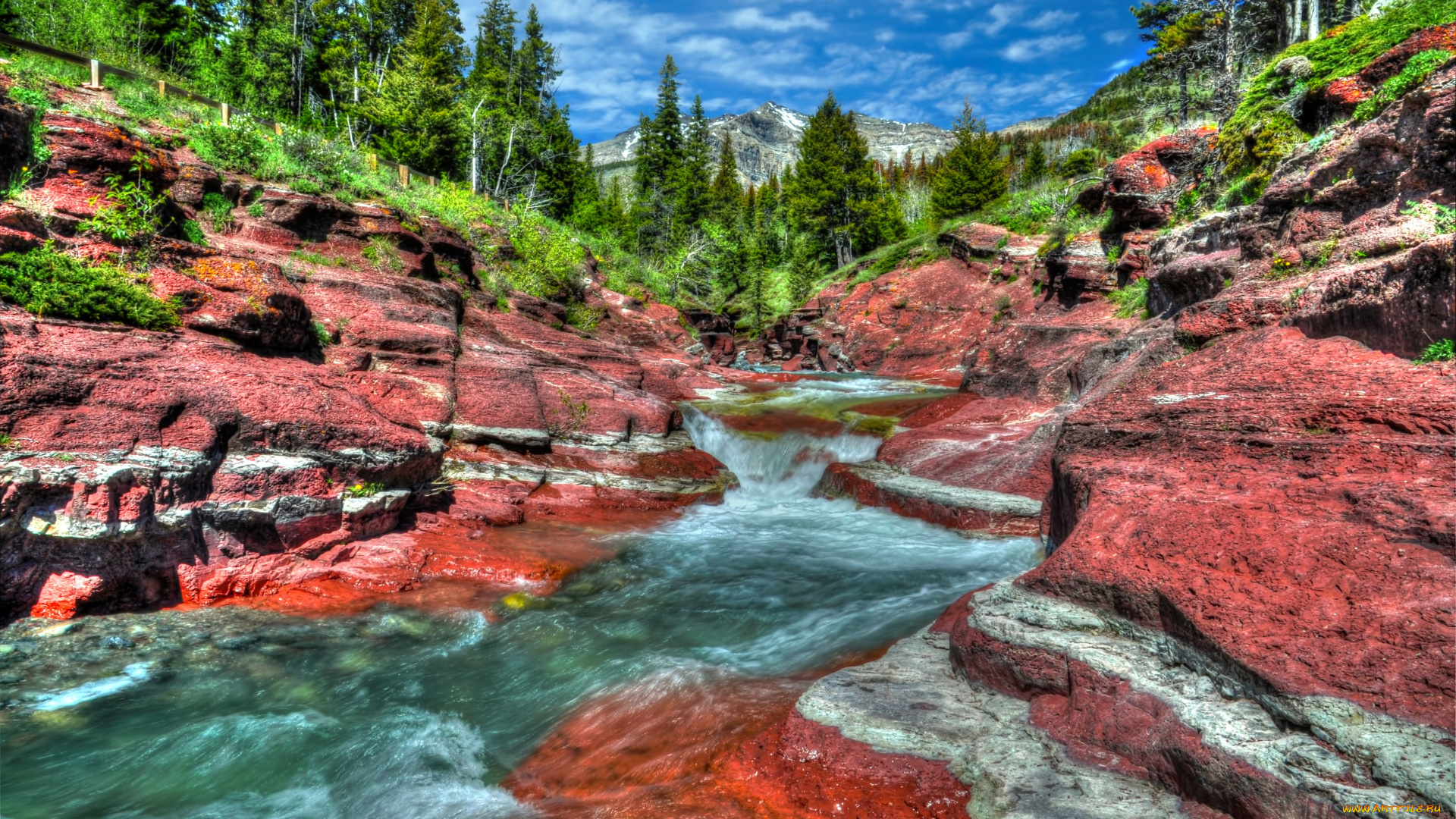 природа, реки, озера, деревья, река, горы