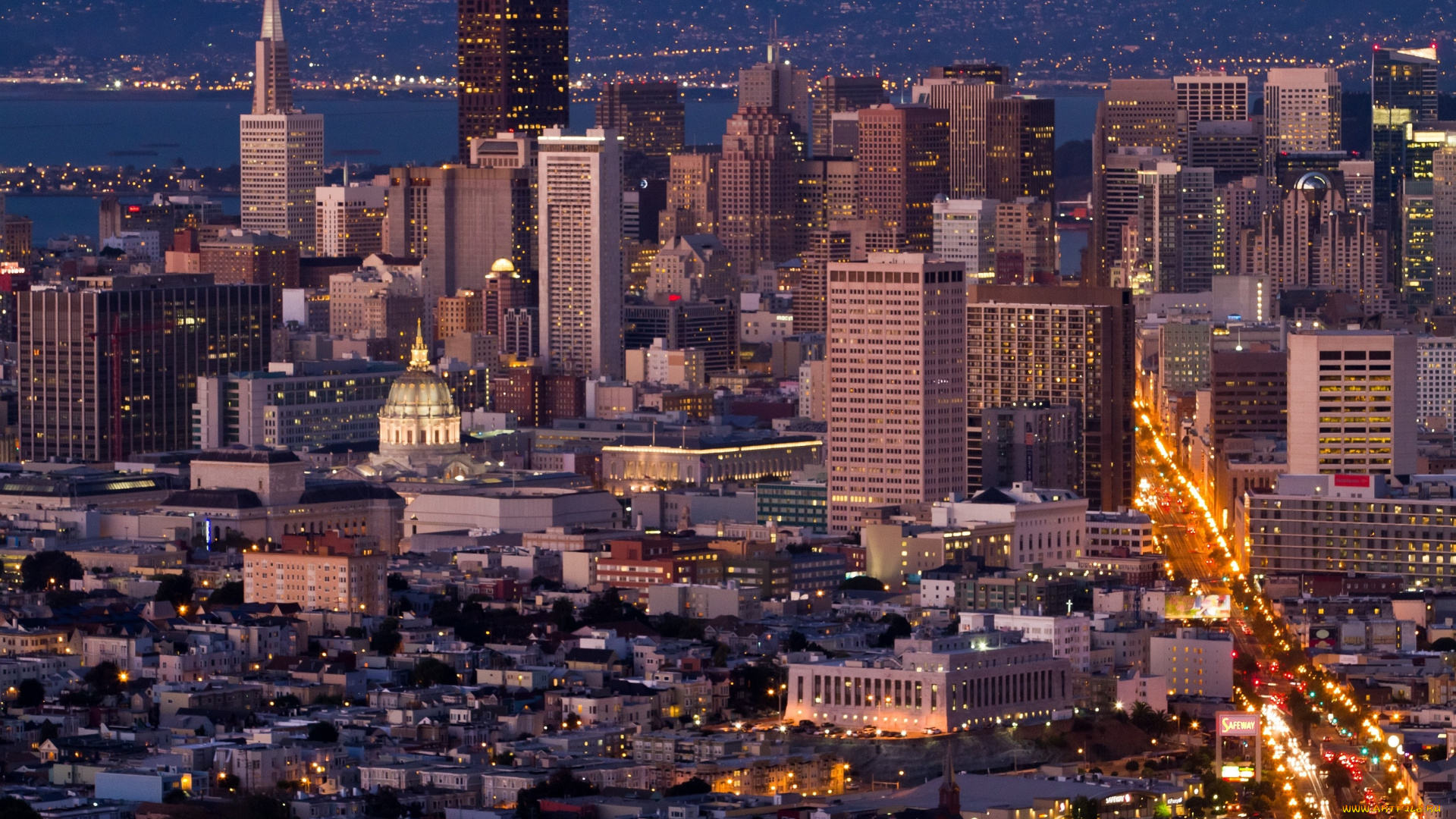 сан, франциско, города, сша, ночь, огни, здания