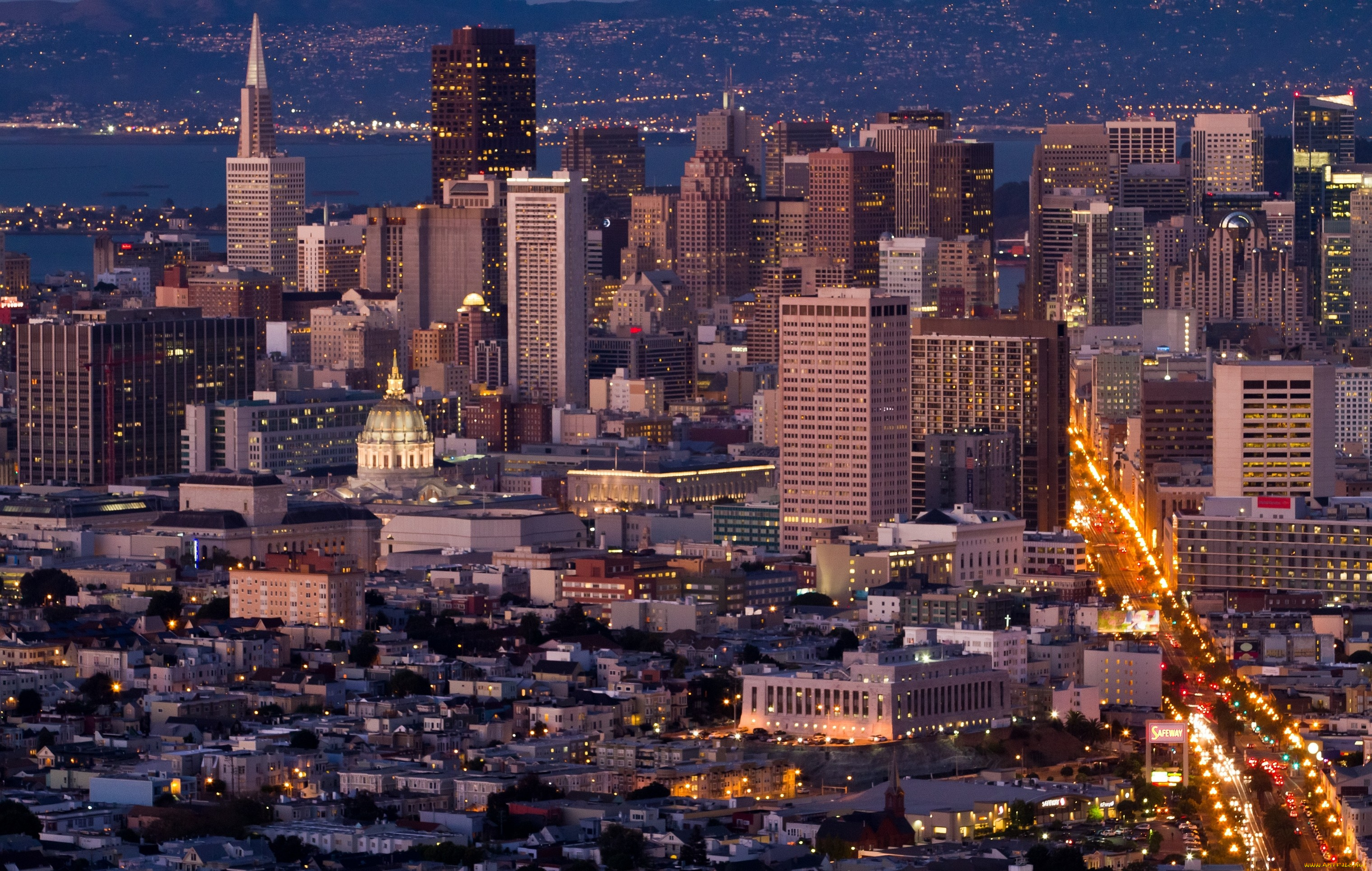 сан, франциско, города, сша, ночь, огни, здания