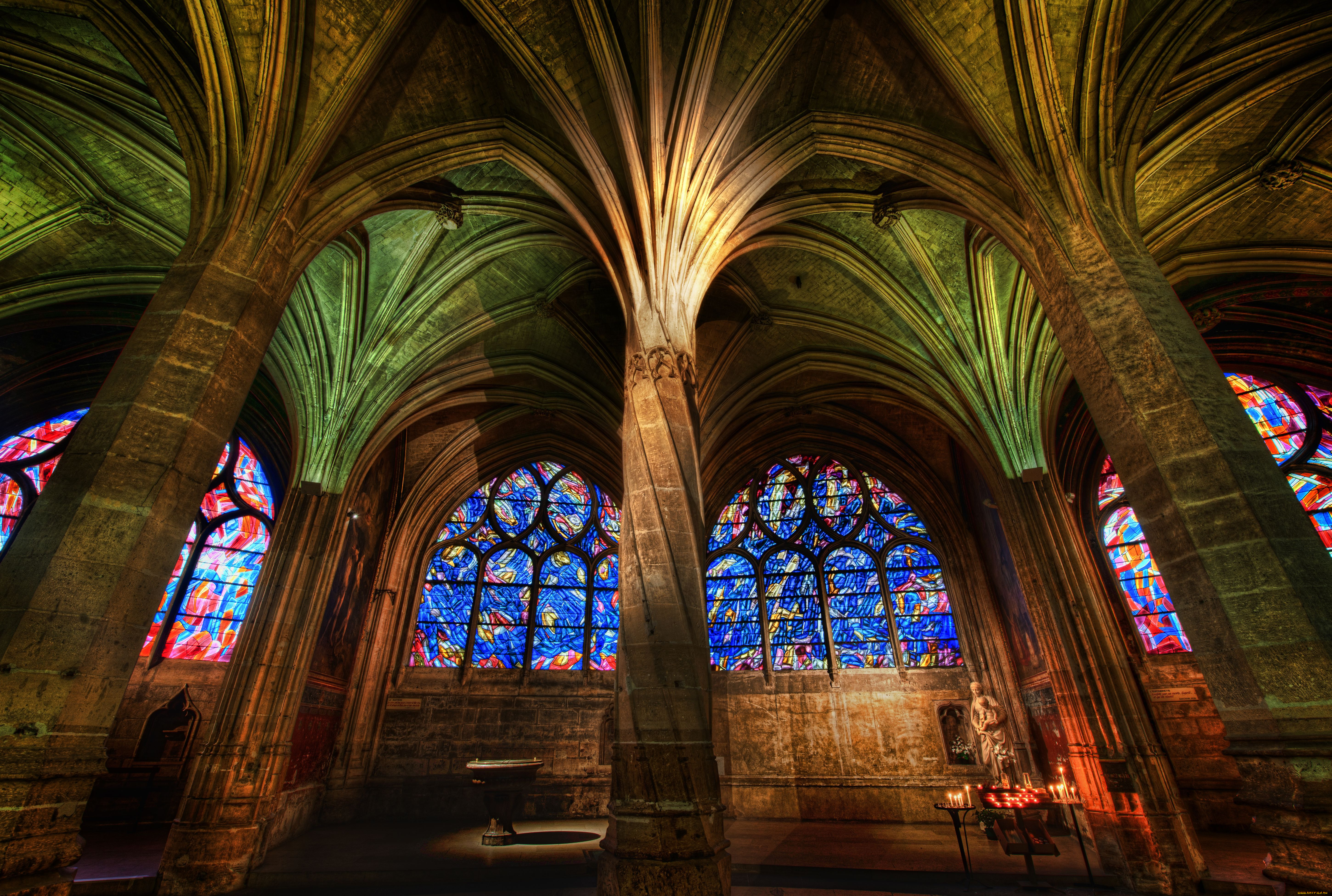 интерьер, убранство, роспись, храма, france, paris