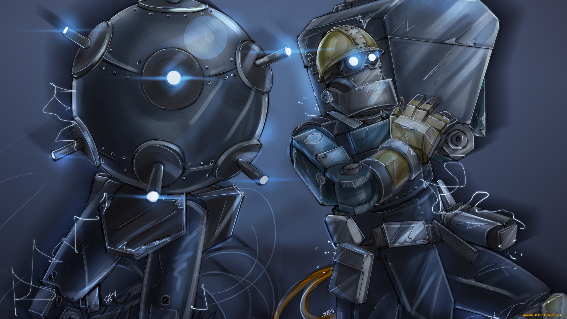 фэнтези, роботы, киборги, механизмы, мина, лерец