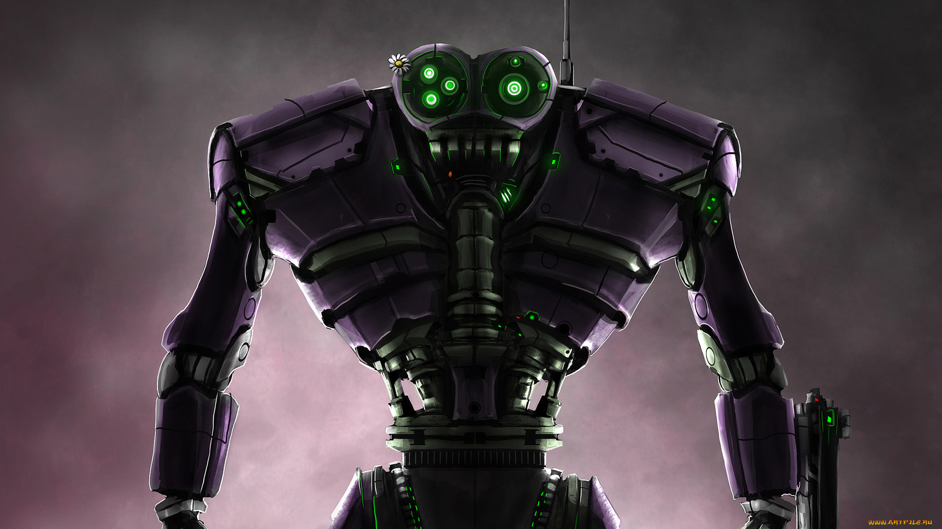 фэнтези, роботы, киборги, механизмы, ромашка, антенна