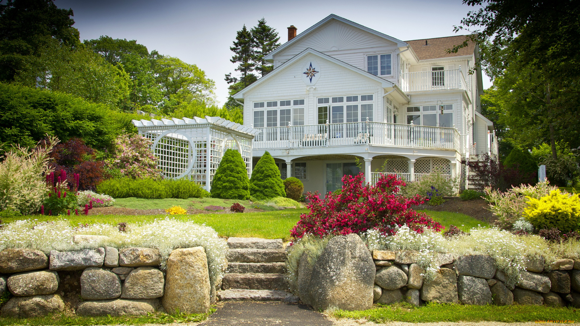 канада, Честер, города, здания, дома, дом, ландшафт, улица, цветы