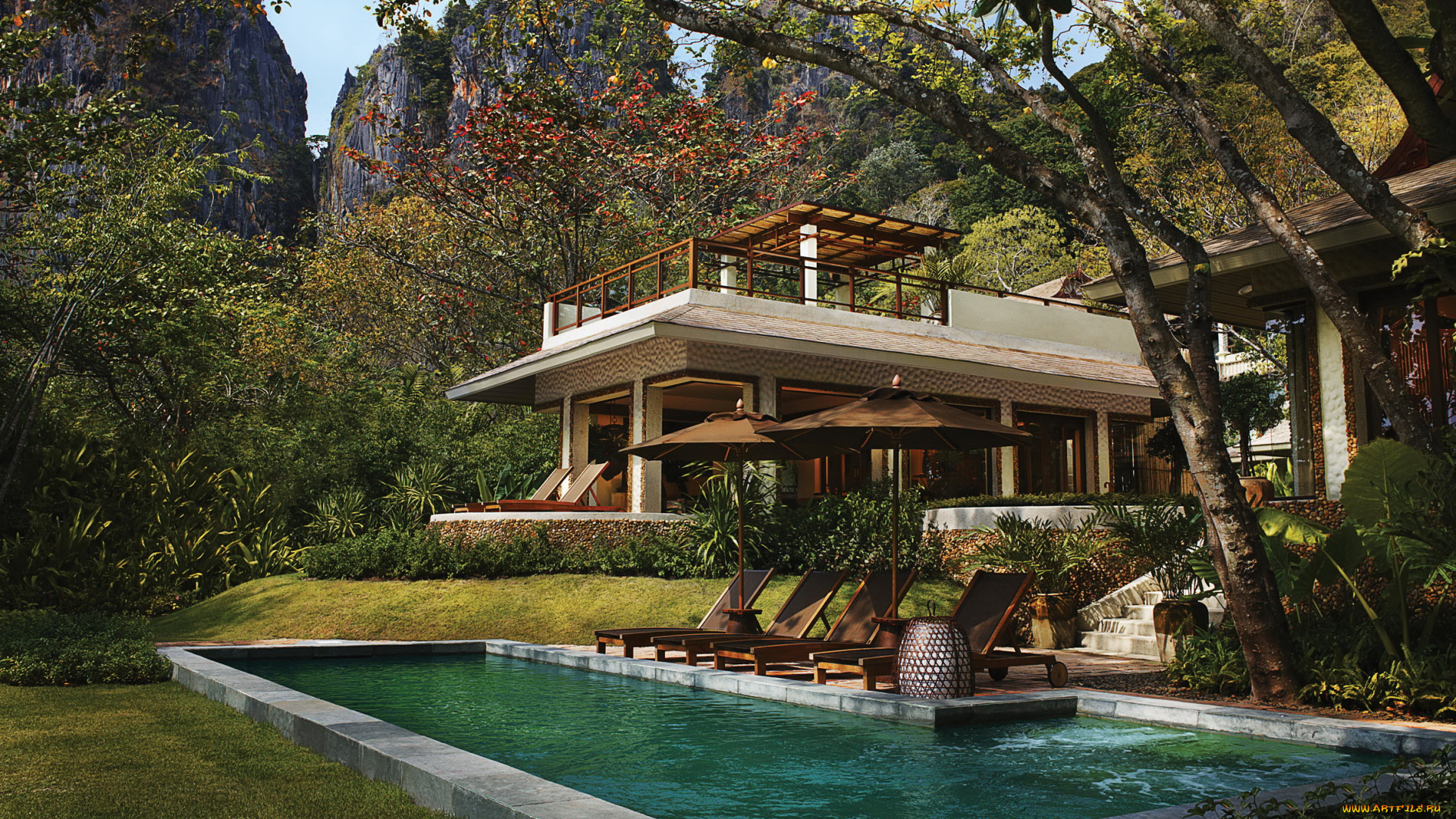 phranang, villa, остров, краби, таиланд, города, здания, дома, курорт, вилла, тропики