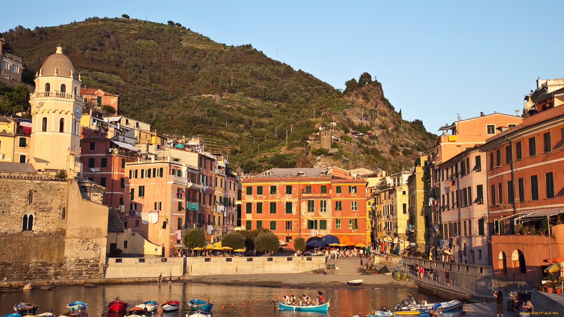 vernazza, liguria, italy, города, амальфийское, лигурийское, побережье, италия, дома, море, горы, лодки