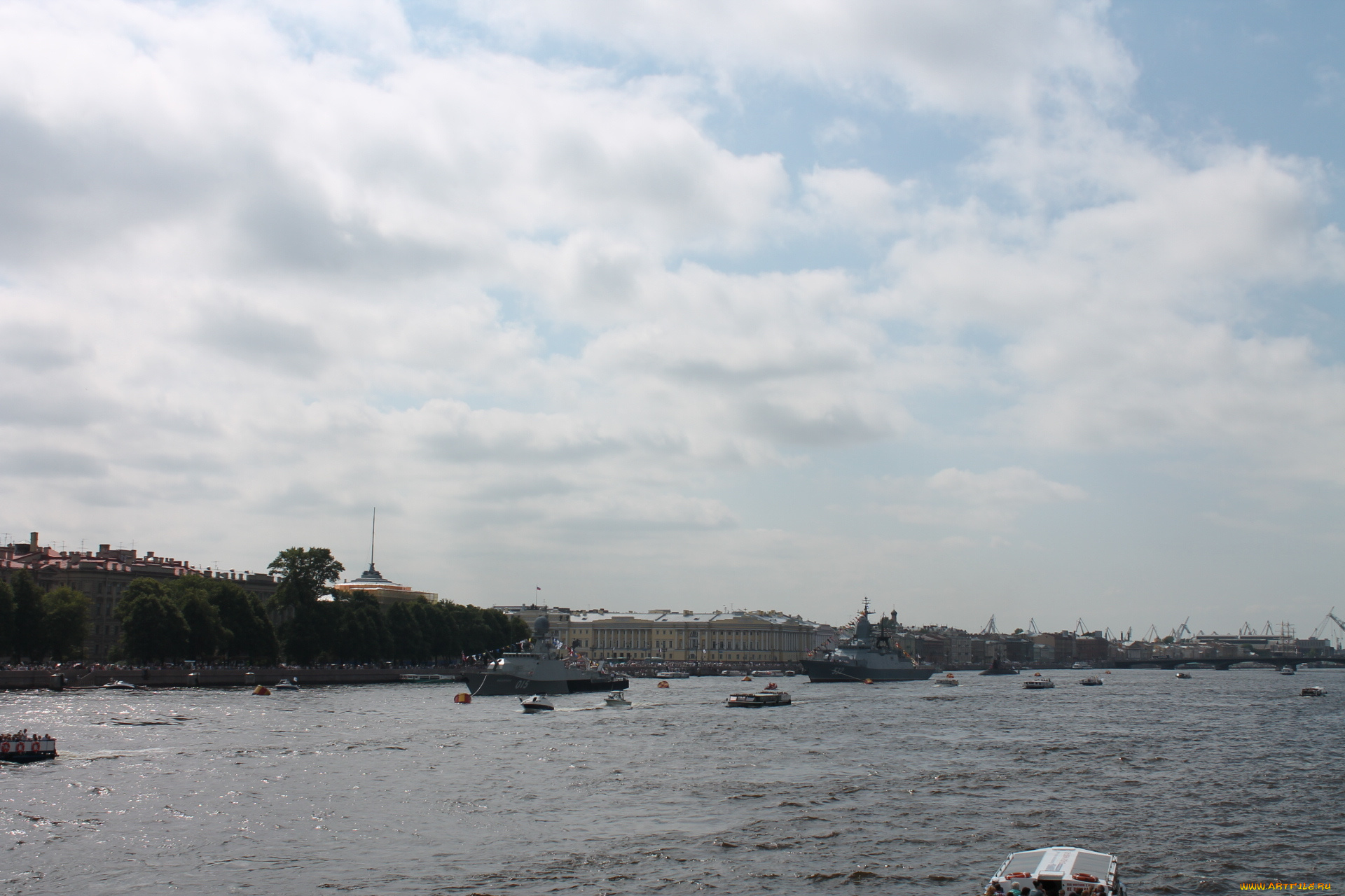 города, санкт, петербург, петергоф, россия, парад, река, корабль