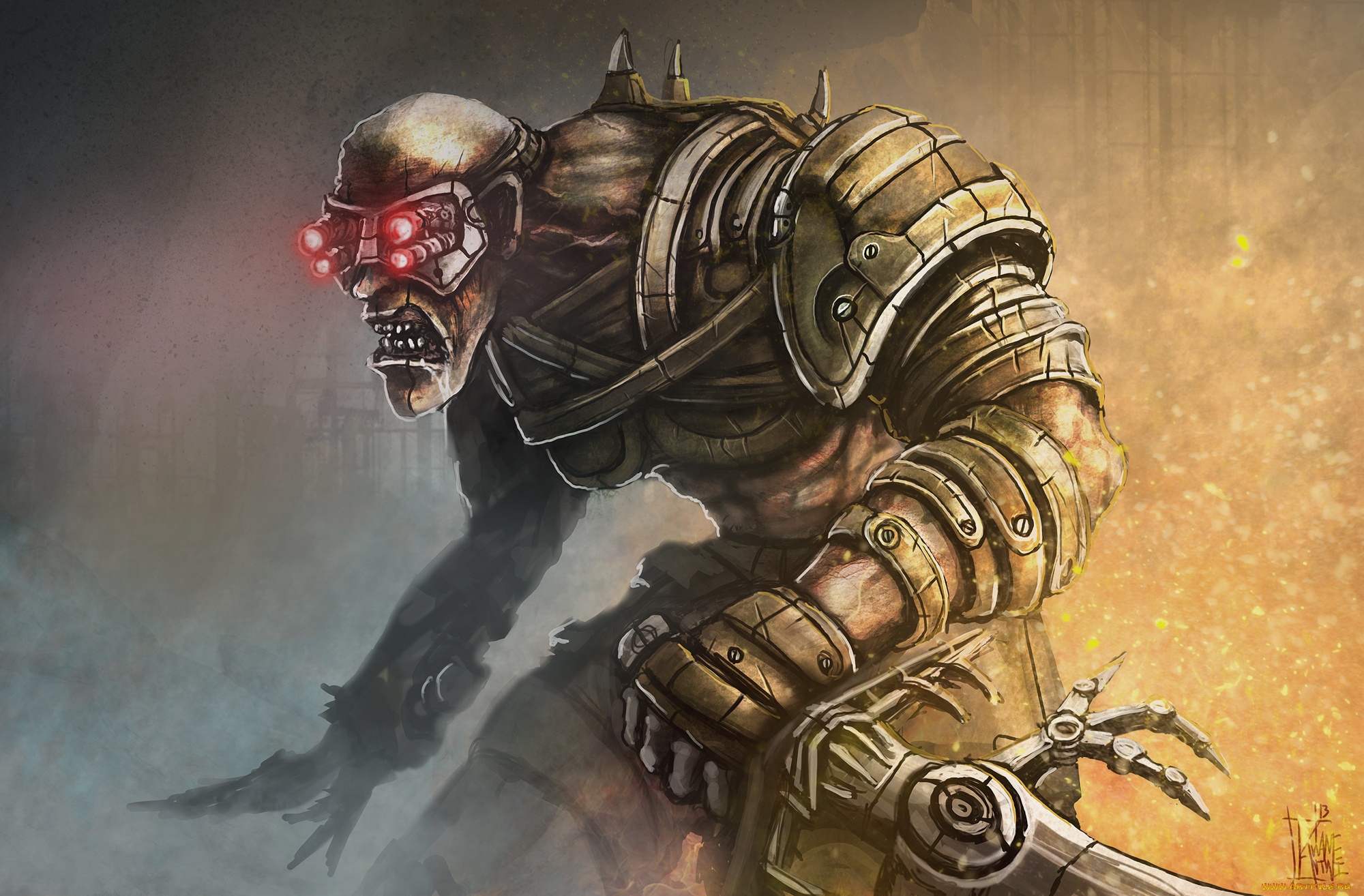 фэнтези, роботы, киборги, механизмы, доспехи, оружие