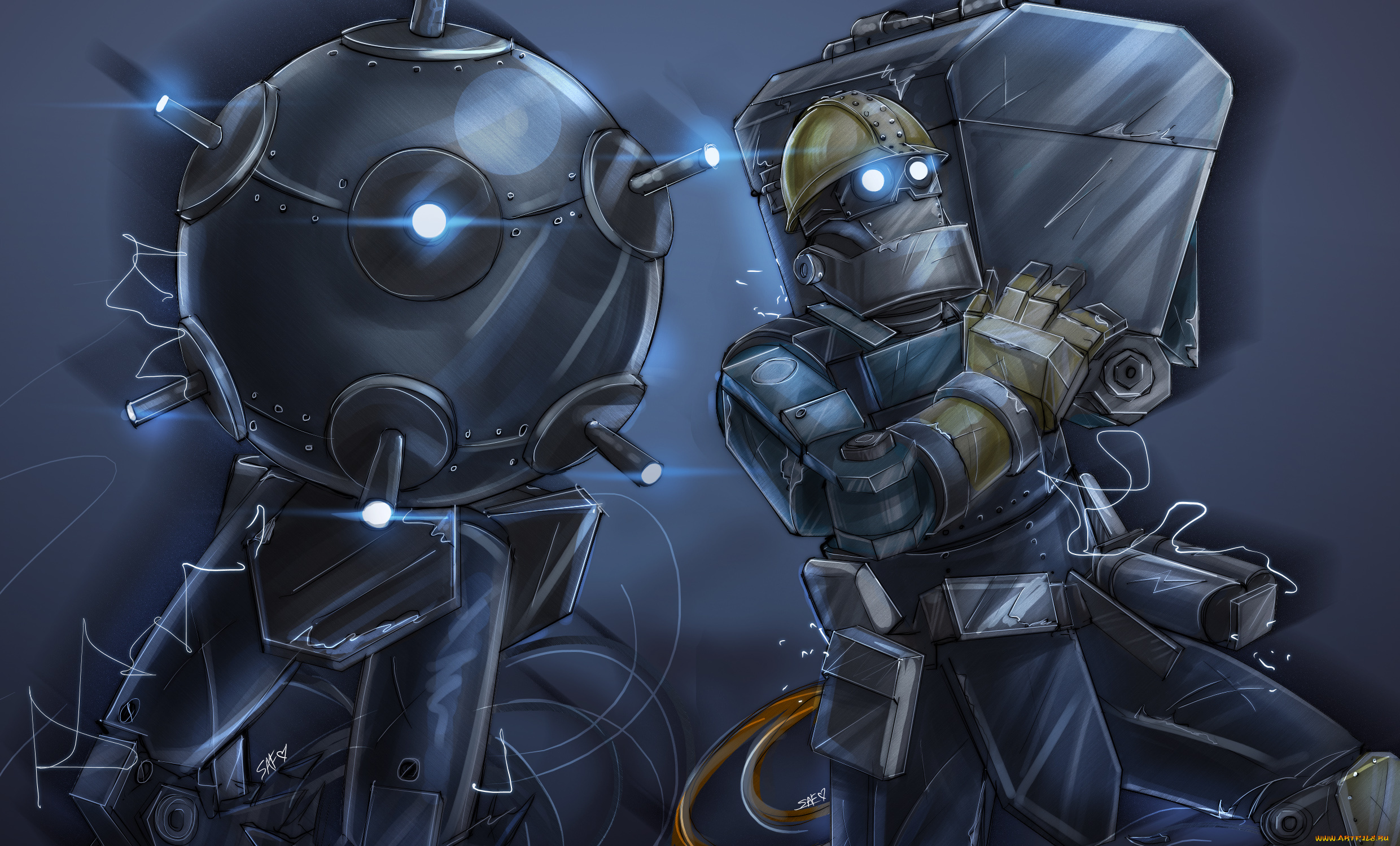 фэнтези, роботы, киборги, механизмы, мина, лерец