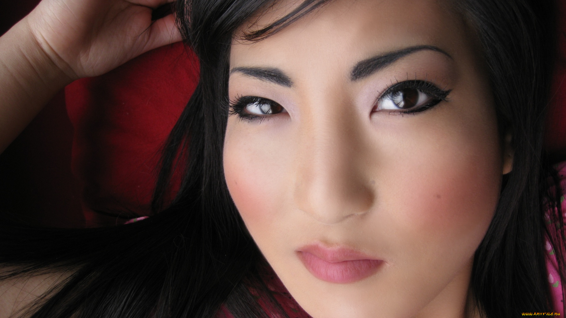 девушки, -unsort, , лица, , портреты, лицо, улыбка, азиатка