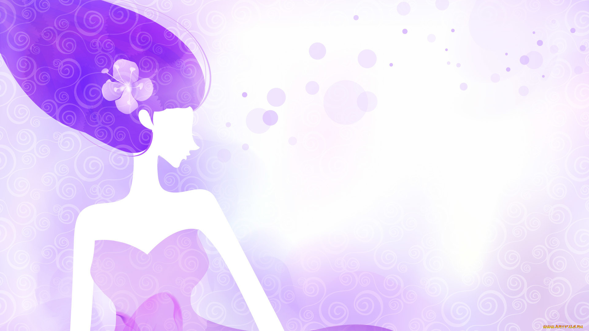 векторная, графика, девушки, фон, силуэт