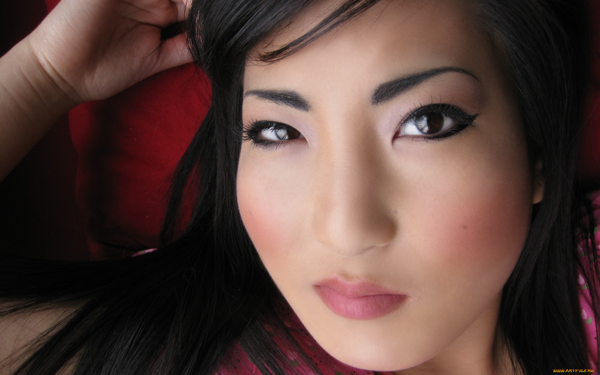 девушки, -unsort, , лица, , портреты, лицо, улыбка, азиатка