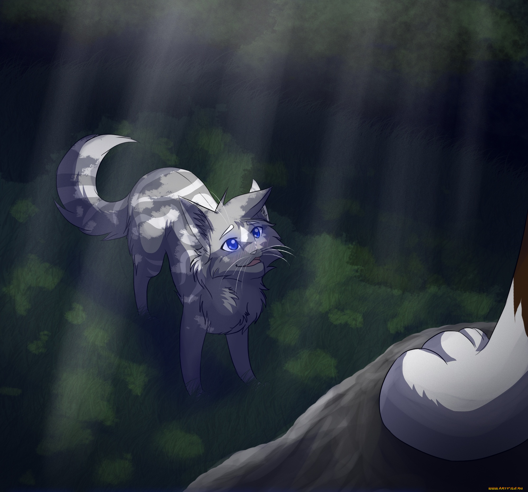 рисованные, животные, лес, животное