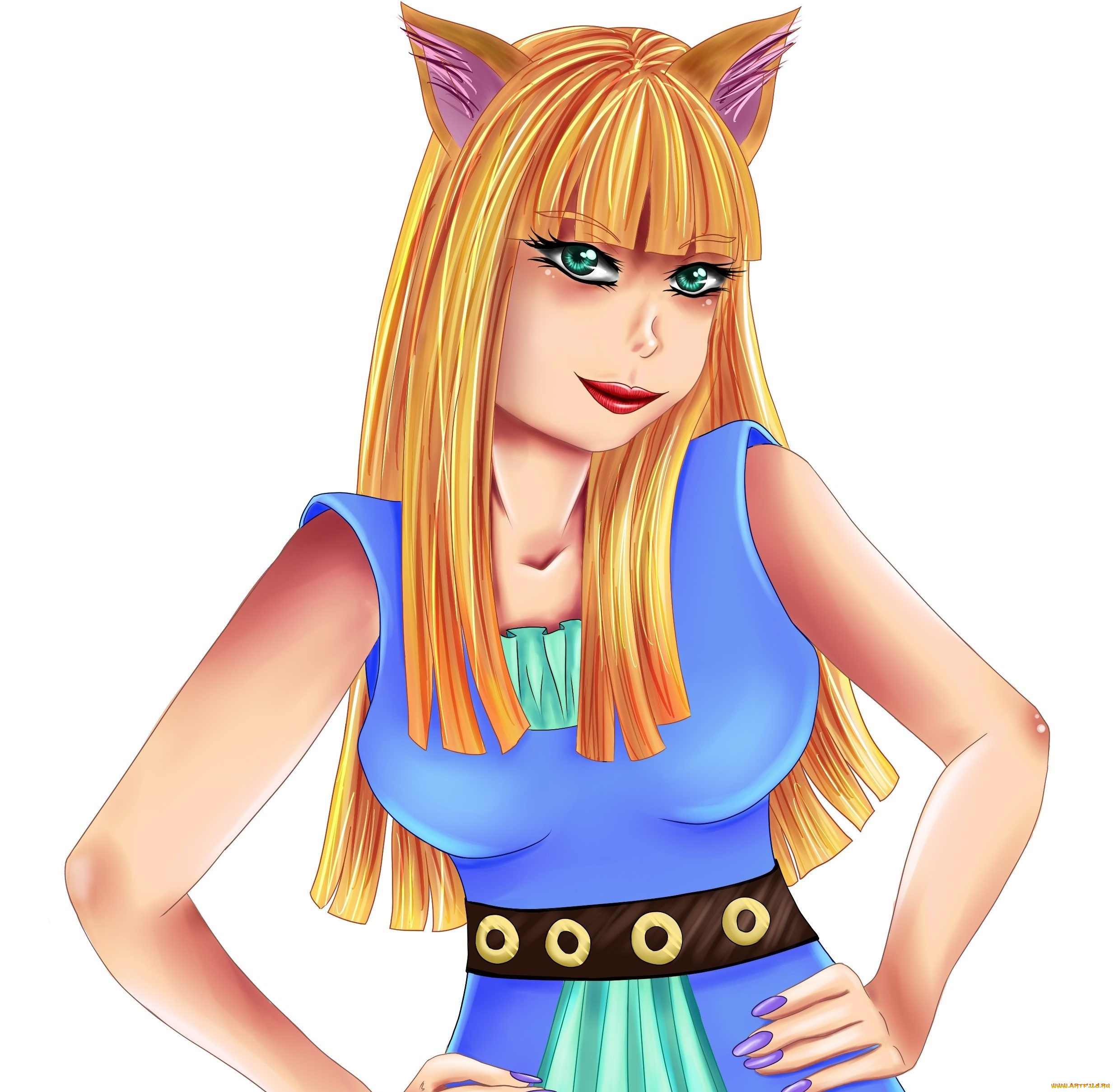 рисованные, люди, взгляд, девушка