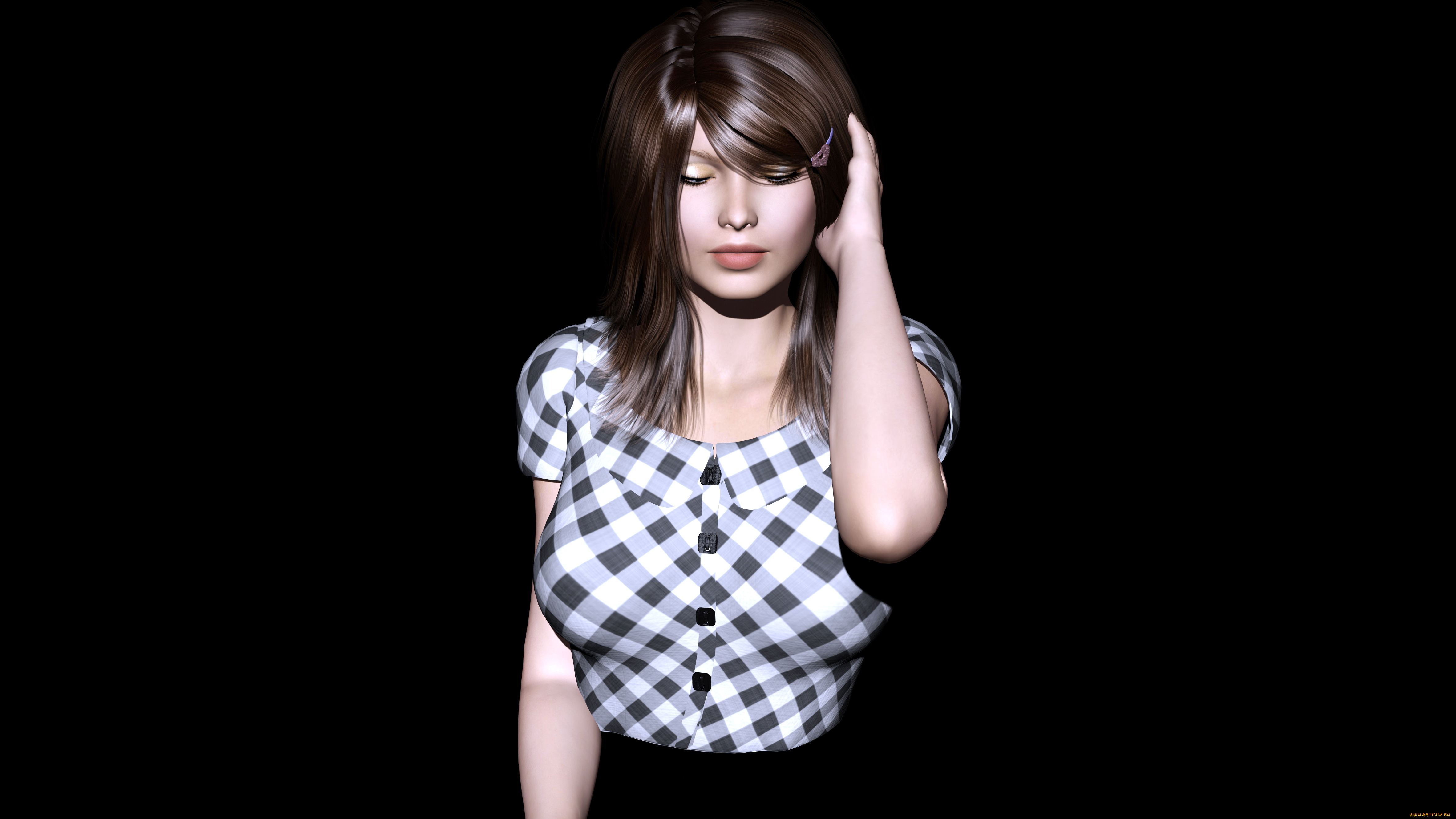 3д, графика, люди, , people, девушка, взгляд