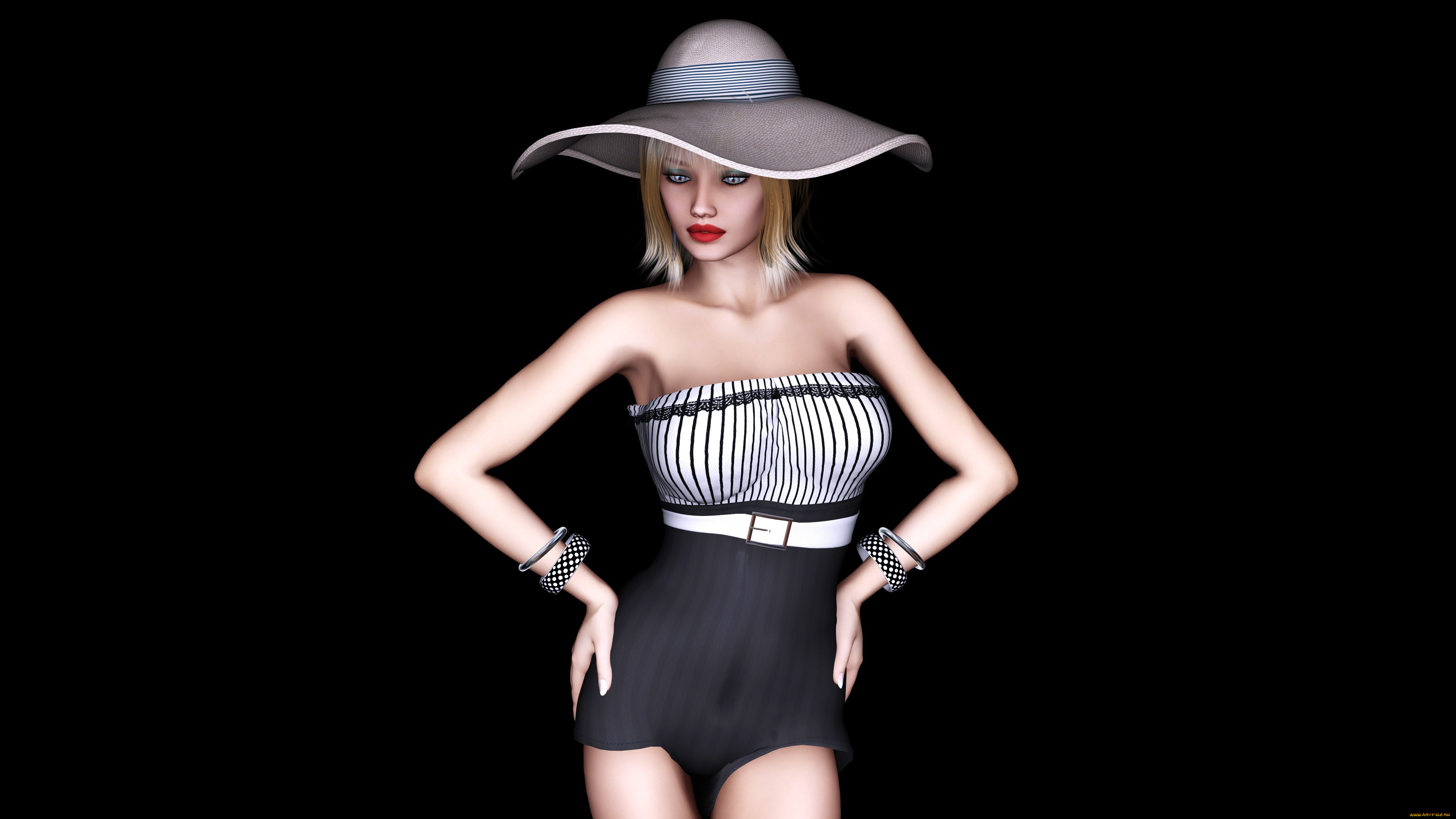 hudson, 3д, графика, люди, , people, девушка, взгляд