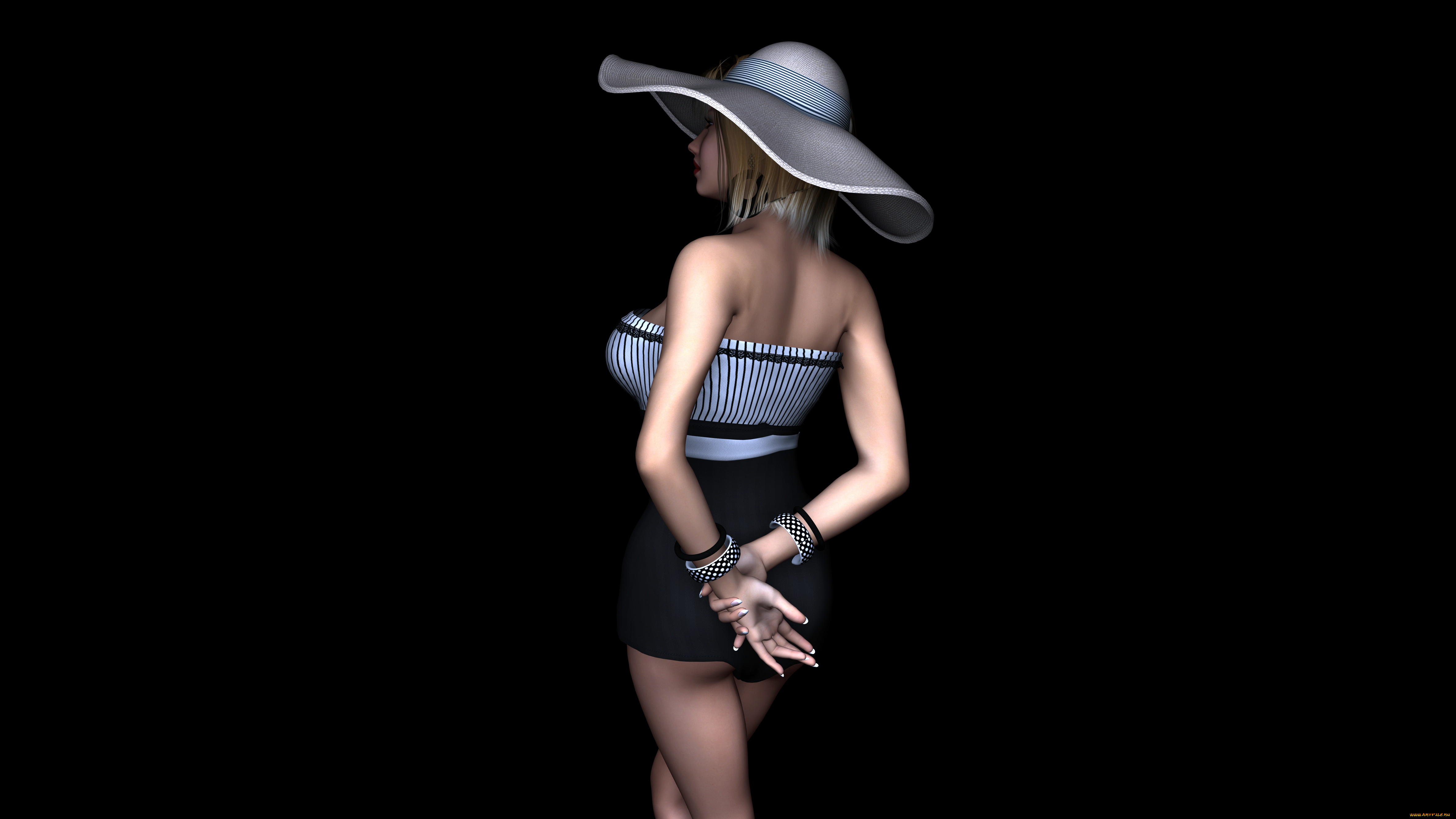 hudson, 3д, графика, люди, , people, взгляд, девушка