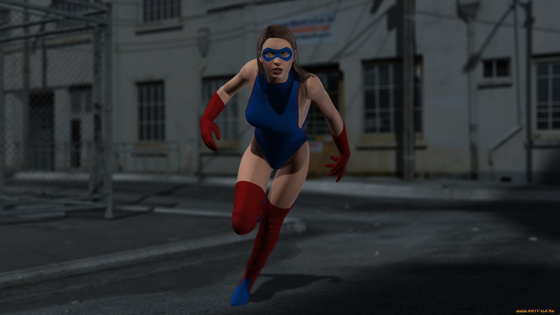 3д, графика, фантазия, , fantasy, взгляд, фон, поза, атака, девушка