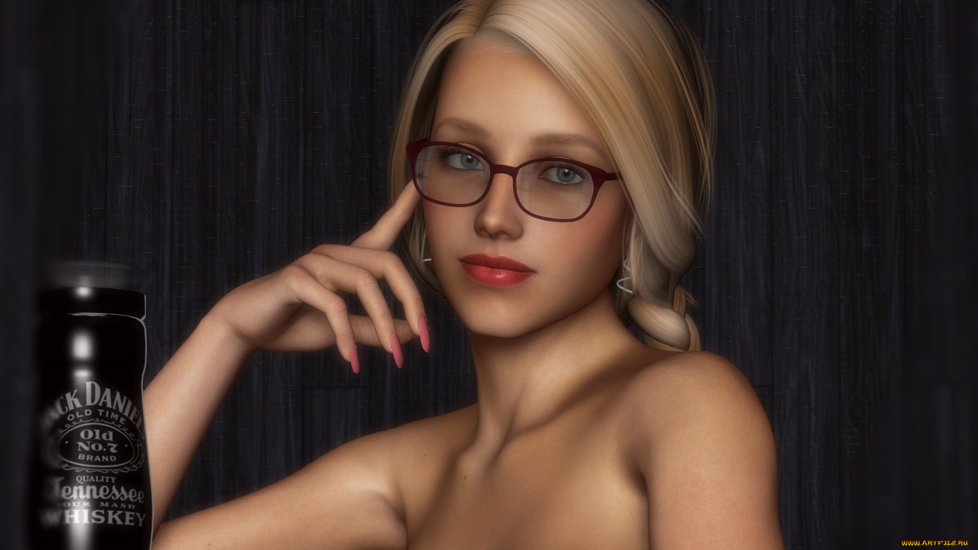 3д, графика, портрет, , portraits, фон, взгляд, девушка, очки