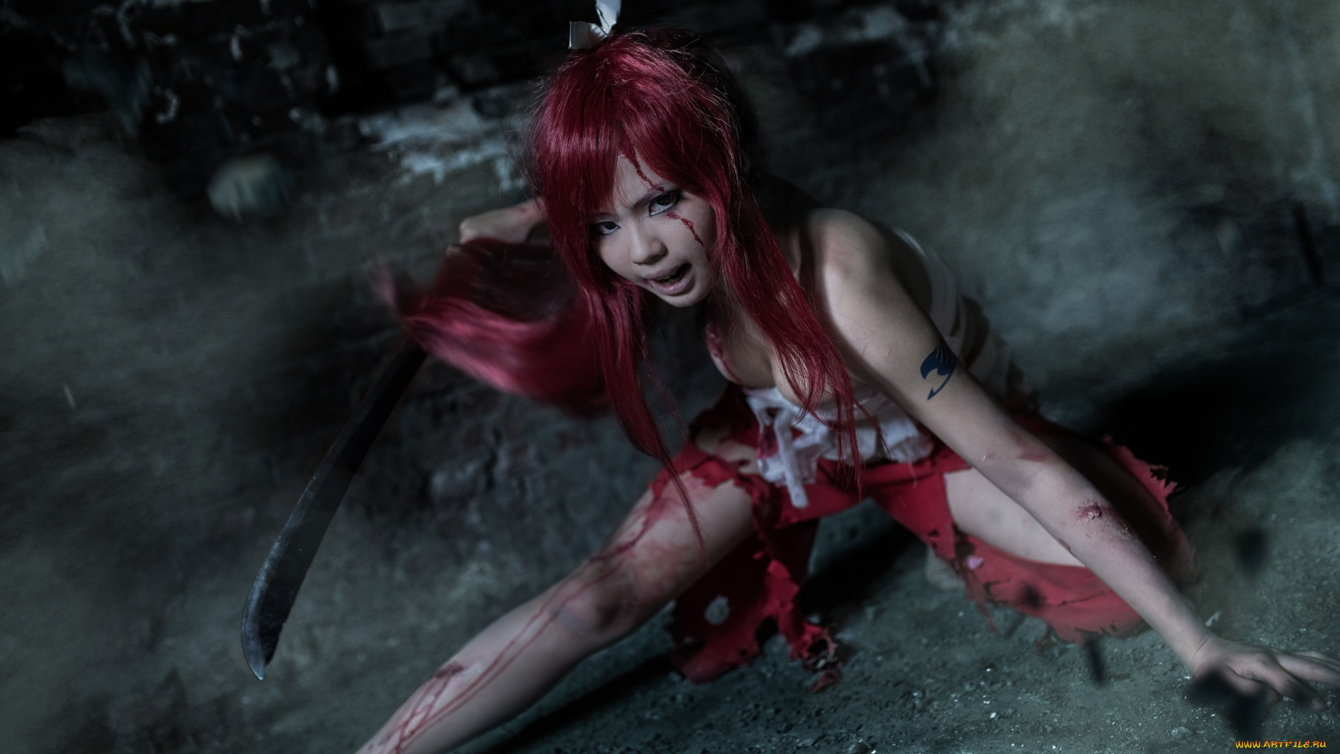 девушки, -unsort, , креатив, кровь, scarlet, erza, anime, tail, fairy, titania, меч, девушка, хвост, феи, косплей