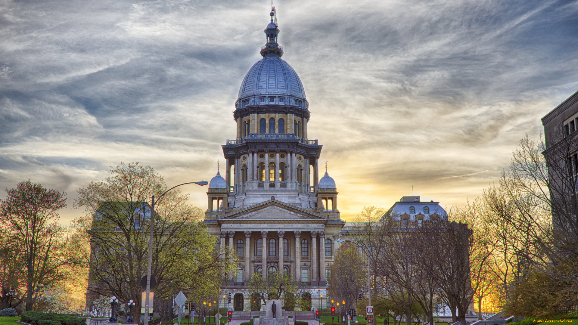 illinois, capitol, building, города, -, другое, учреждение, правительственное