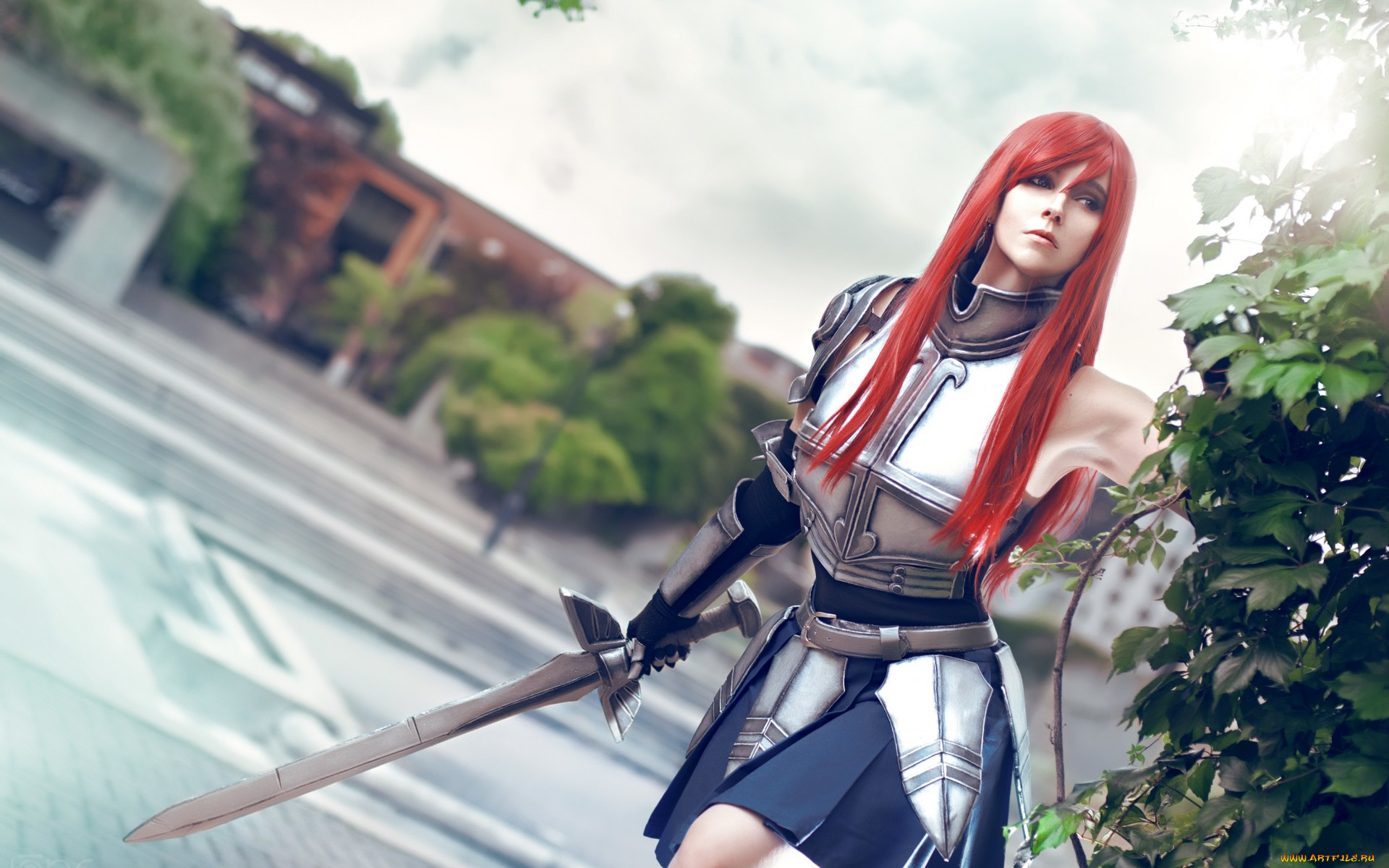 девушки, -unsort, , креатив, аниме, коплей, tail, меч, доспехи, девушка, fairy, titania, scarlet, erza, хвост, феи