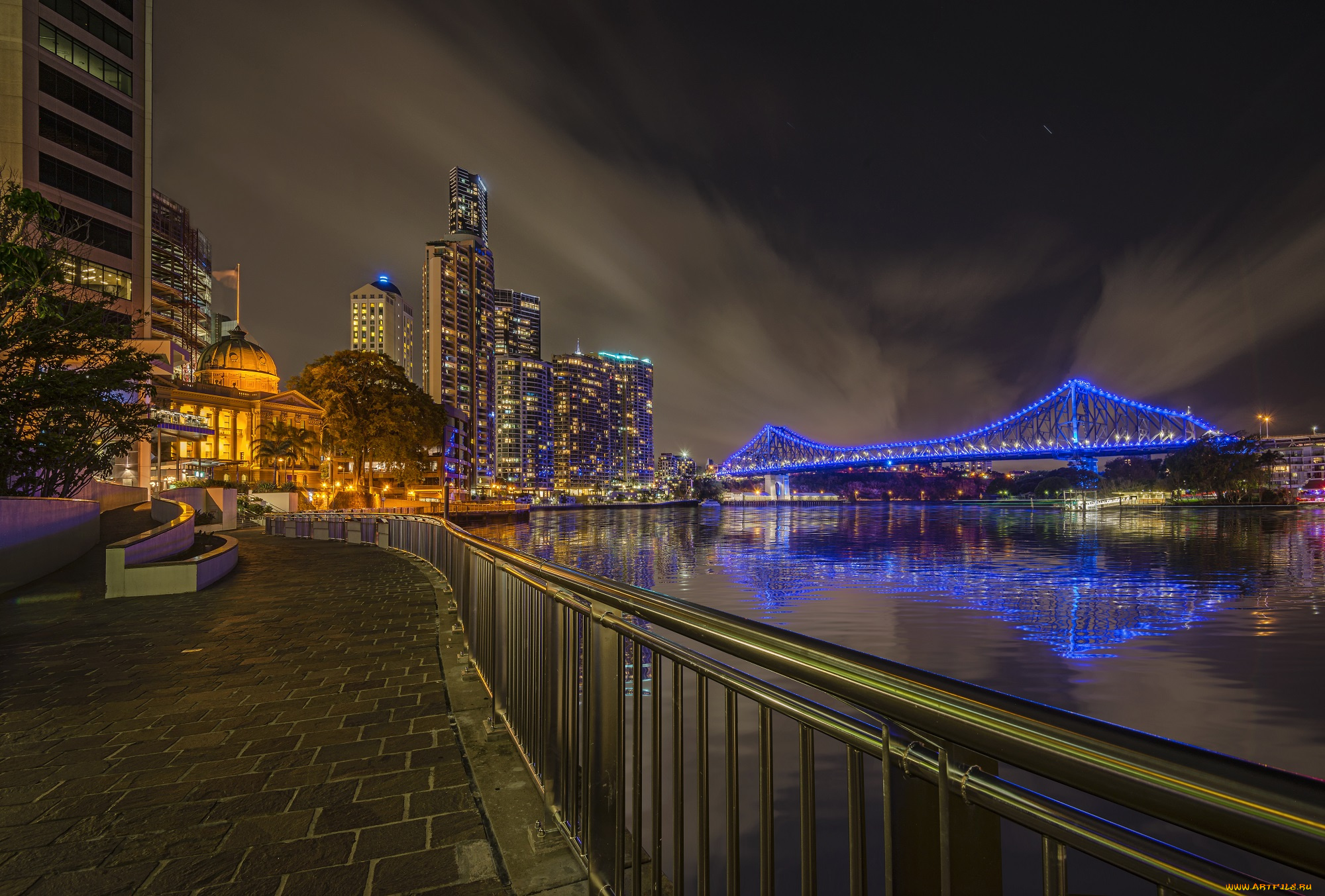 города, -, улицы, , площади, , набережные, ночь, город, набережная, отражение