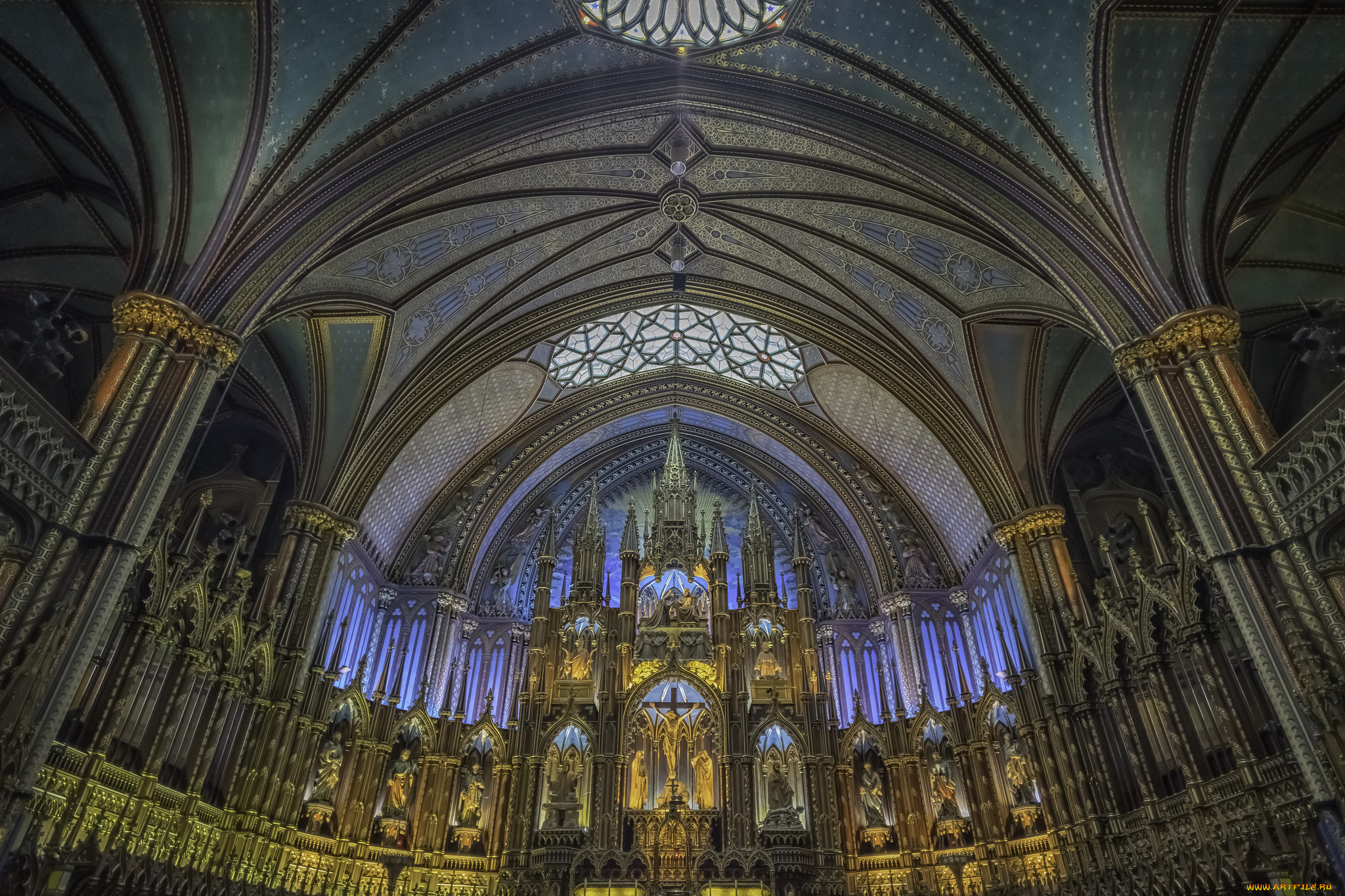 basilique, notre, dame, de, montr&, 233, al, интерьер, убранство, , роспись, храма, собор