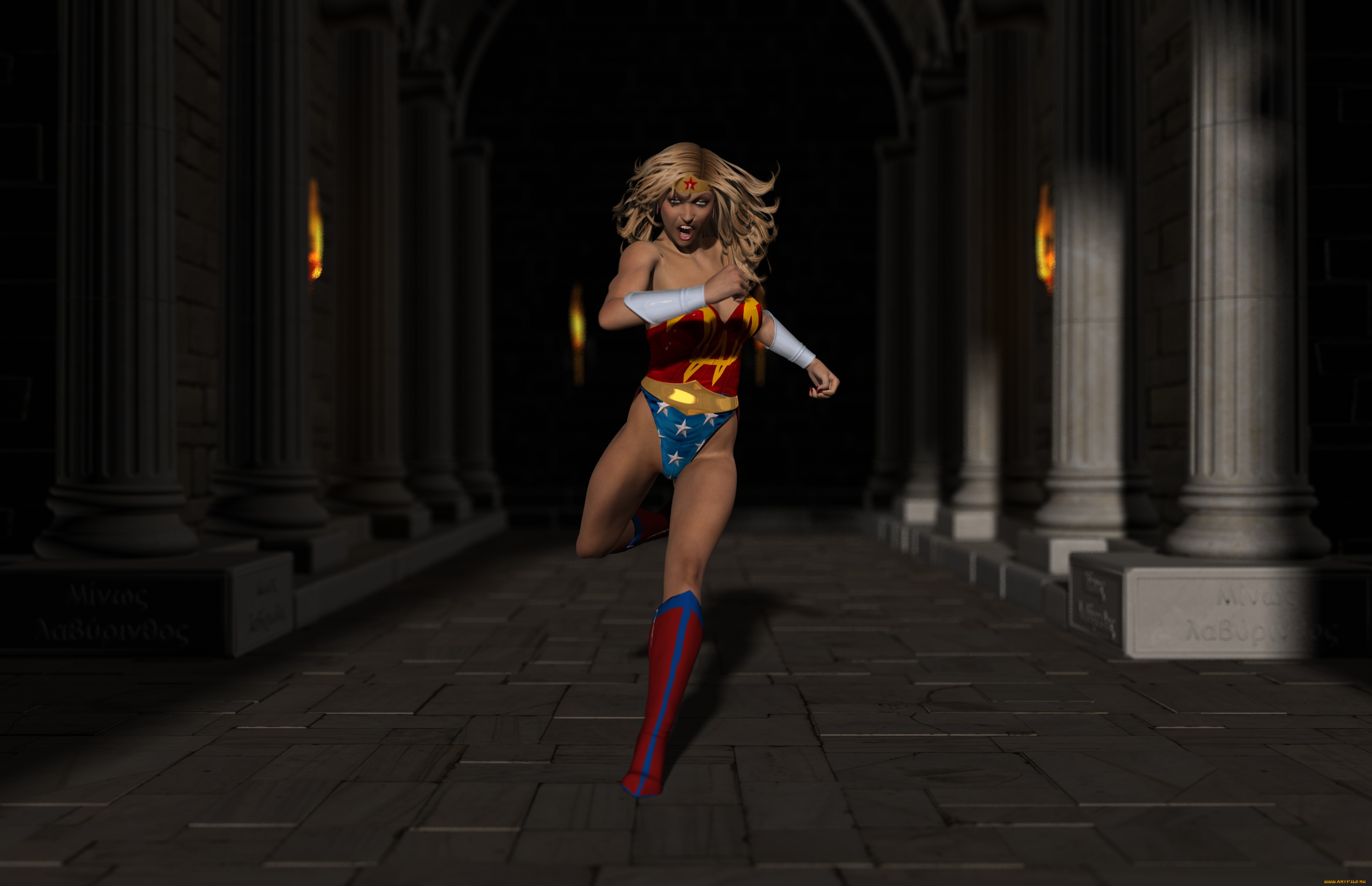 3д, графика, фантазия, , fantasy, девушка, взгляд, wrath, amazon, ultra, woman, фон