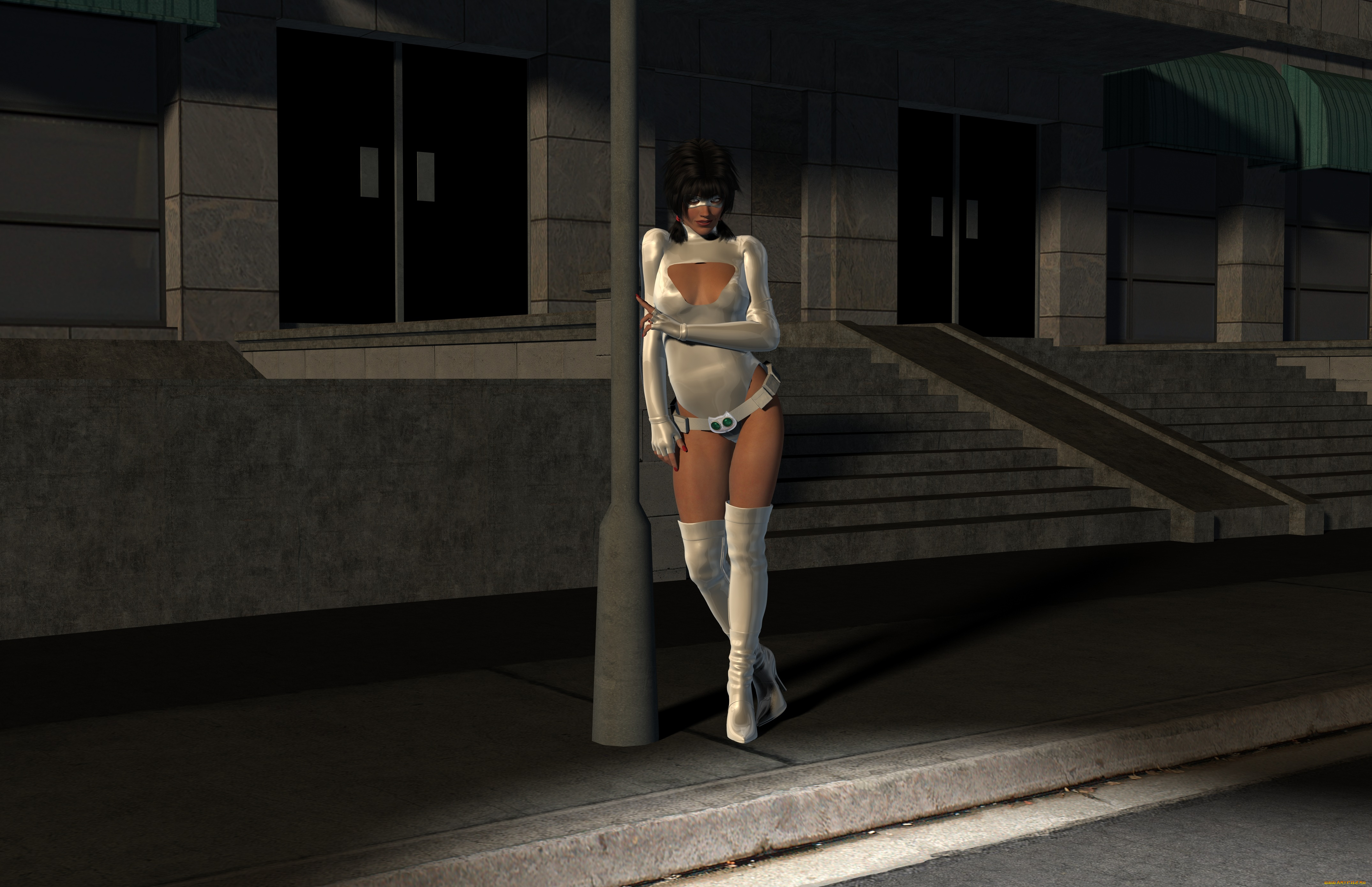 3д, графика, люди, , people, девушка, взгляд, фон, маска