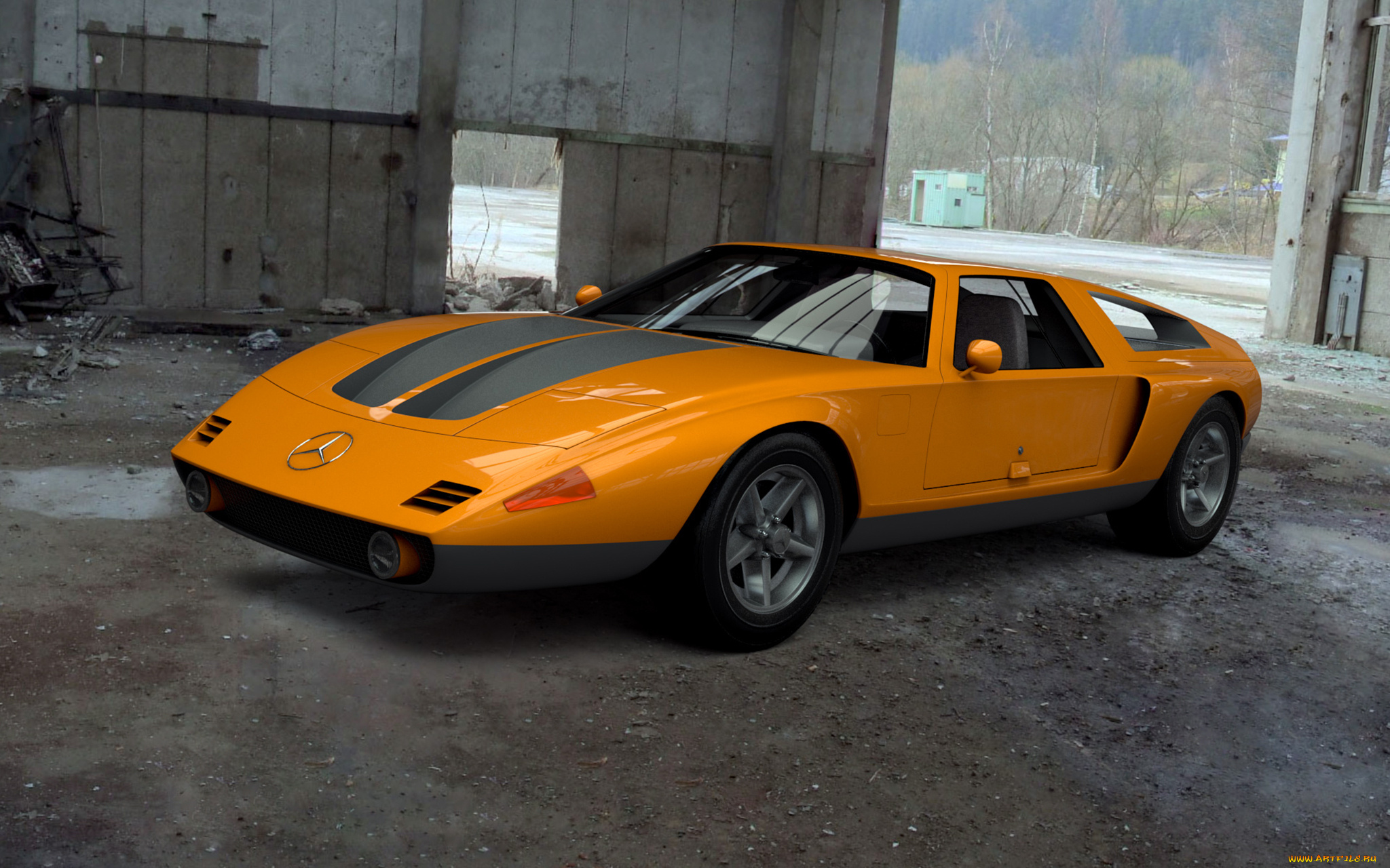 mercedes-benz, c111-ii, d, сoncept, 1976, автомобили, 3д, сoncept, d, c111-ii, mercedes-benz, 1976