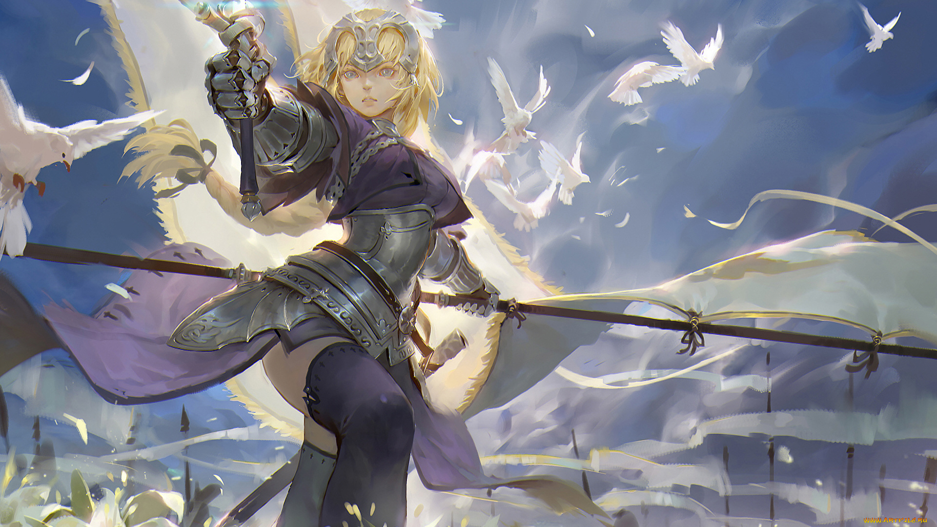 аниме, fate, stay, night, девушка