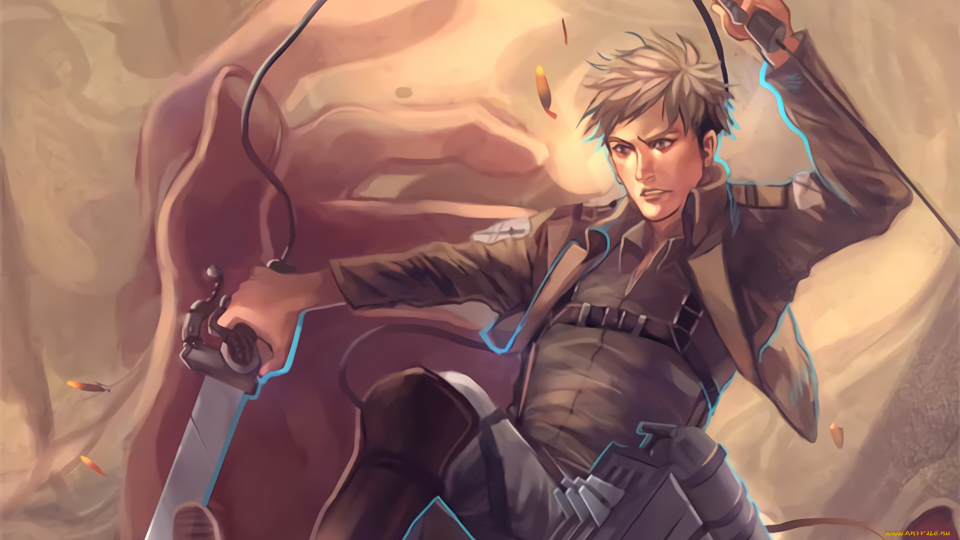 аниме, shingeki, no, kyojin, атака, титанов