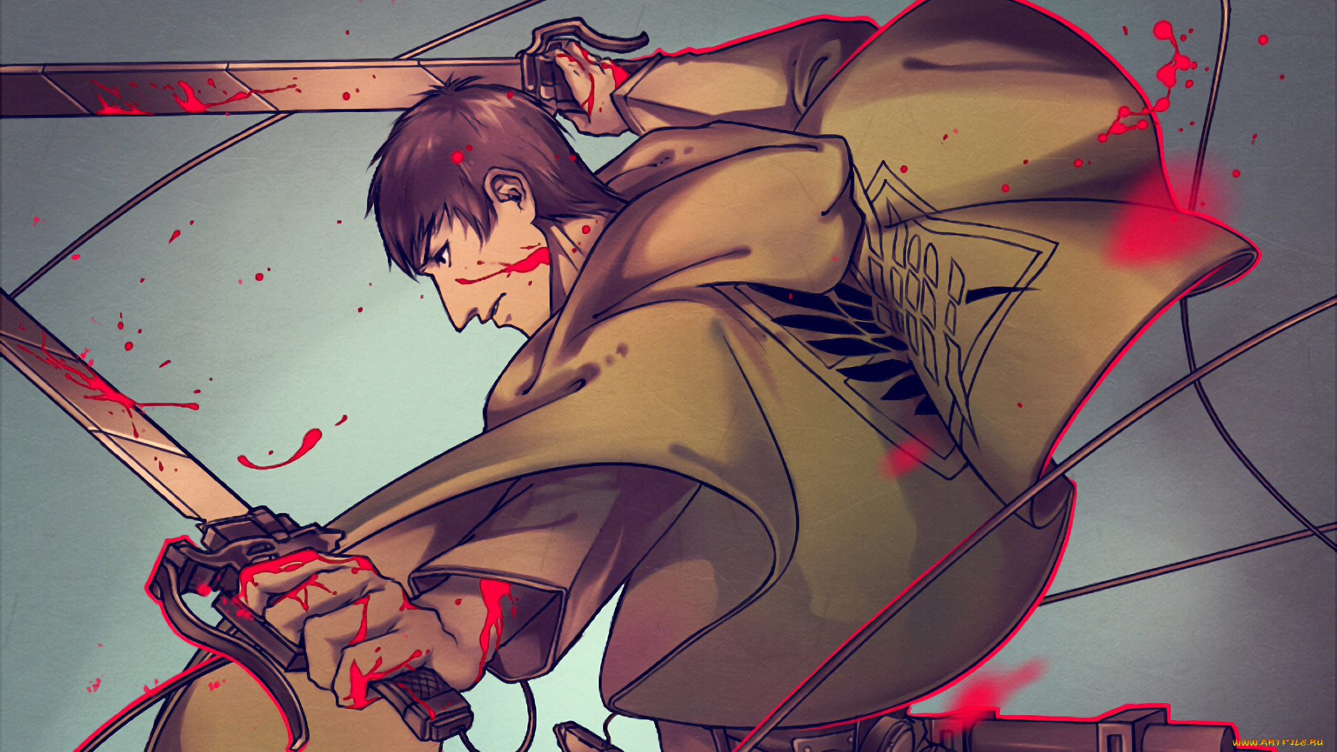 аниме, shingeki, no, kyojin, атака, титанов