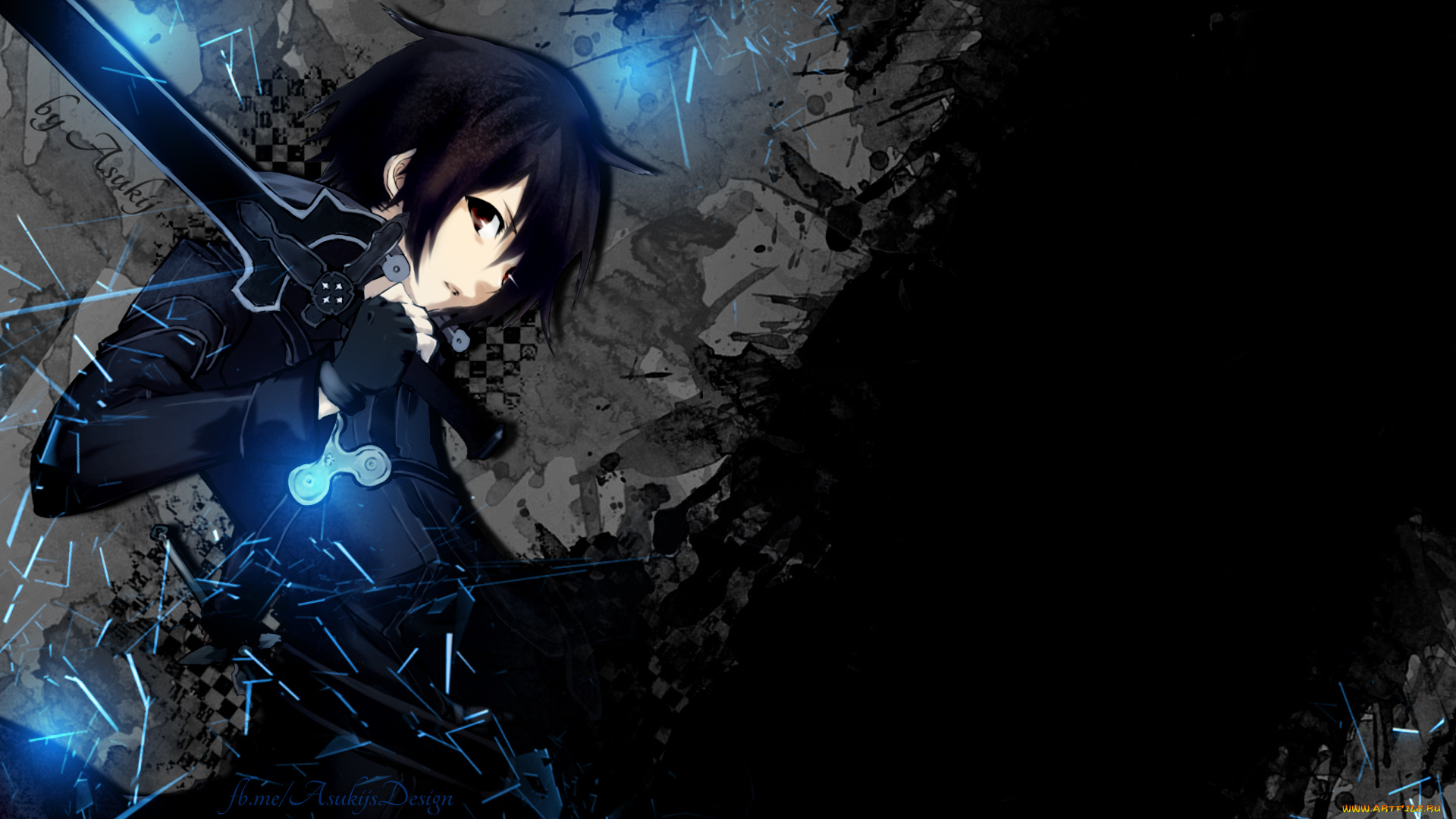 аниме, sword, art, online, кирито