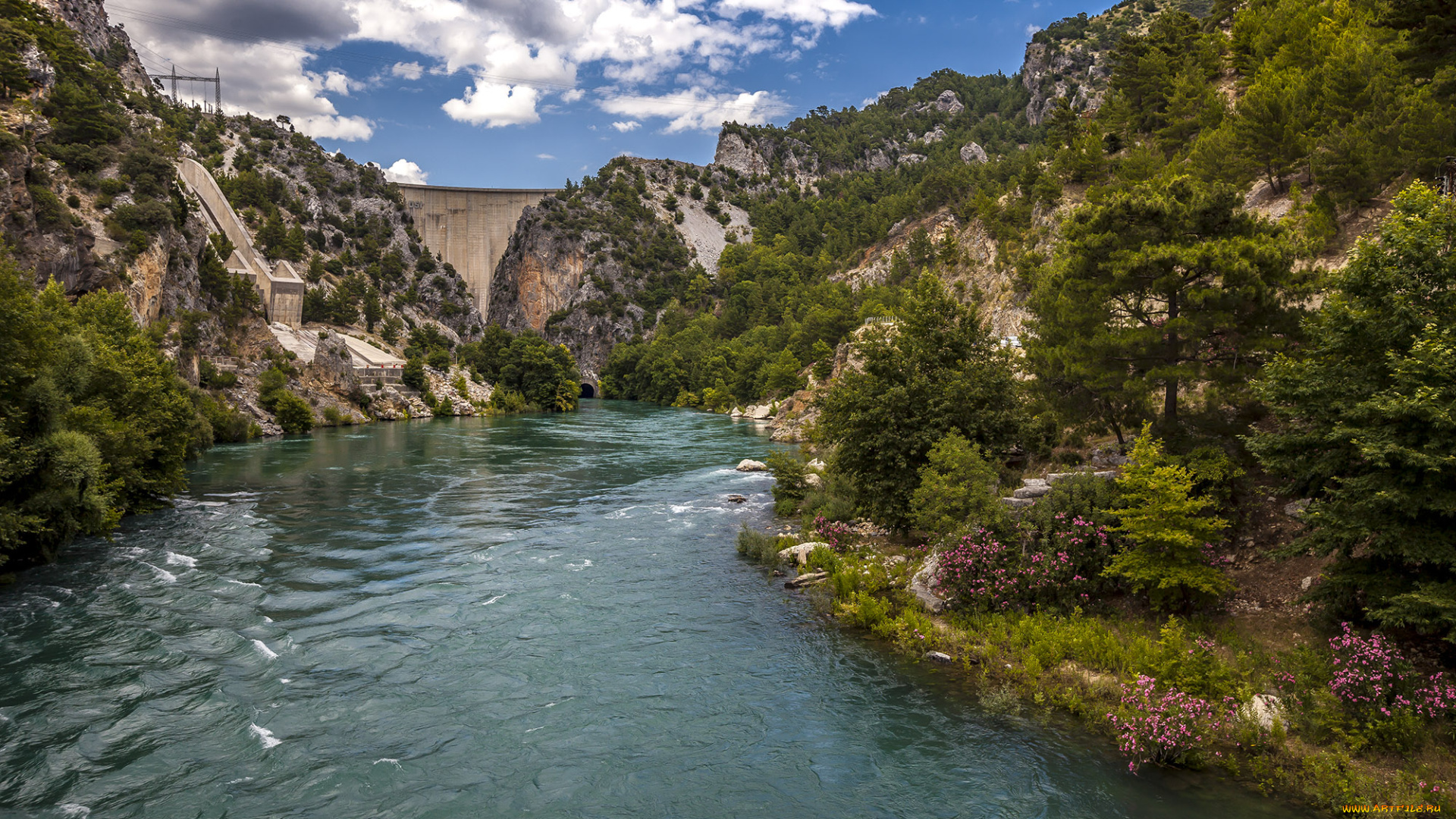 природа, реки, озера, турция, река, пейзаж, небо, берег