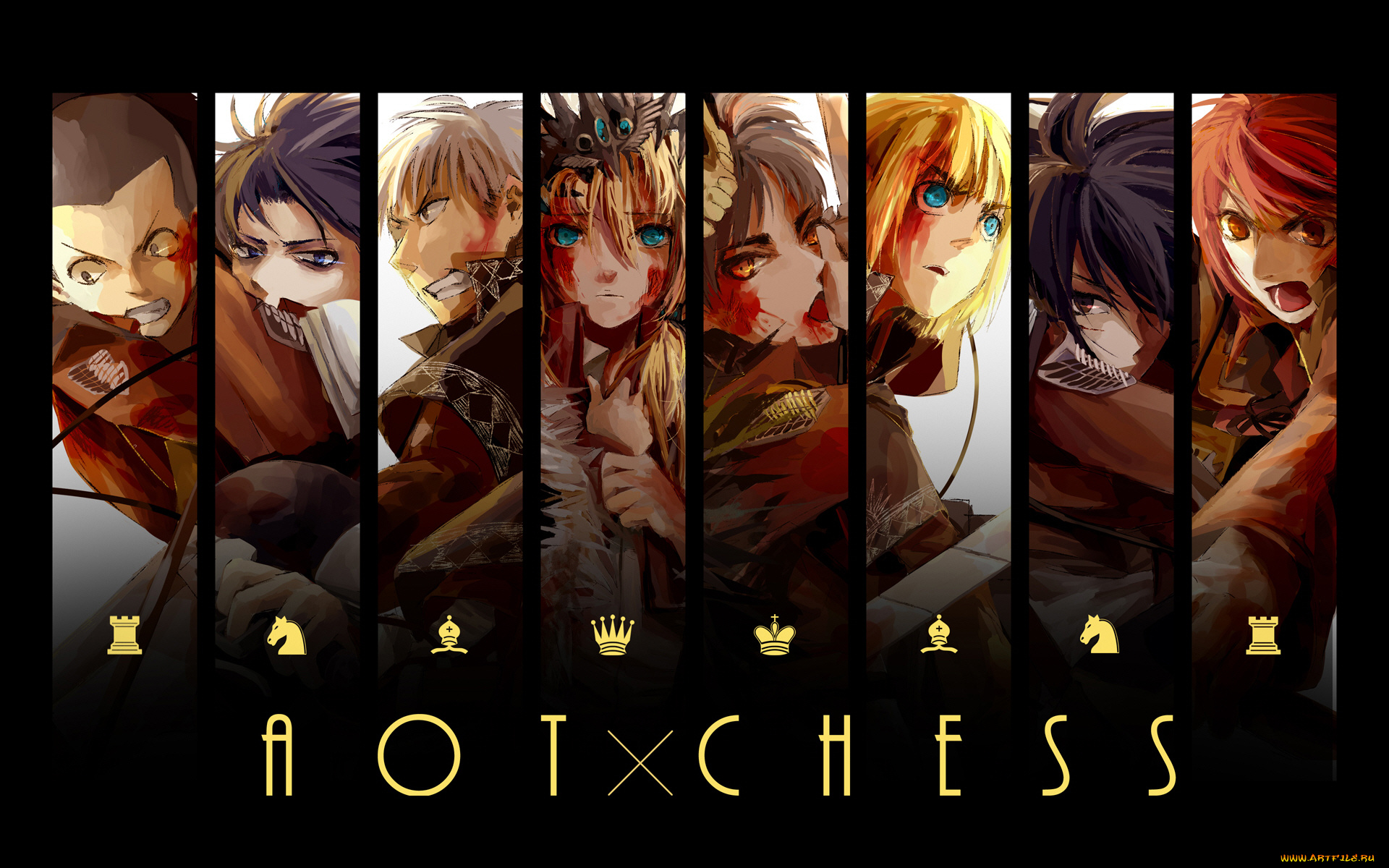 аниме, shingeki, no, kyojin, атака, титанов