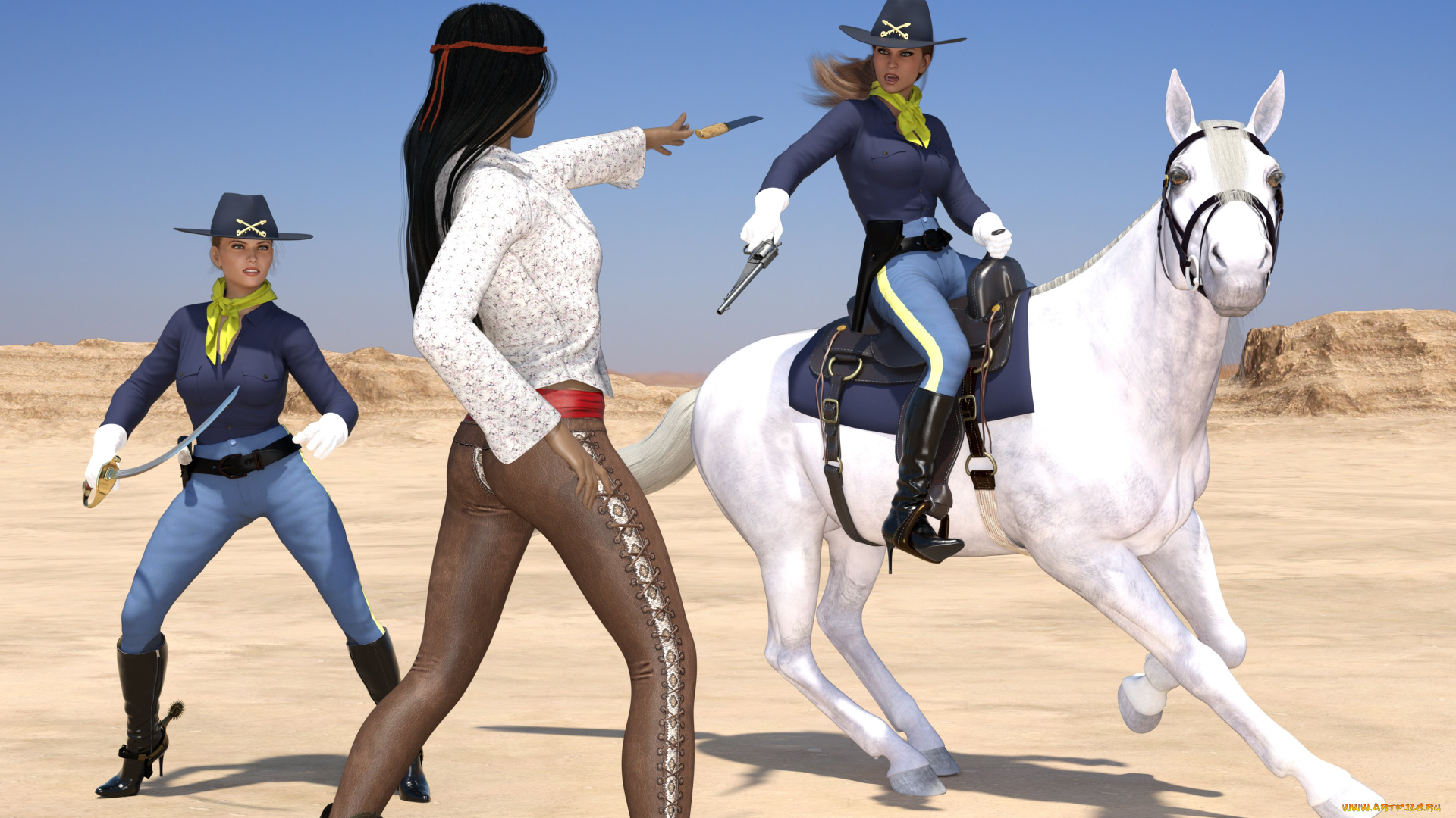 3д, графика, фантазия, , fantasy, фон, взгляд, девушки