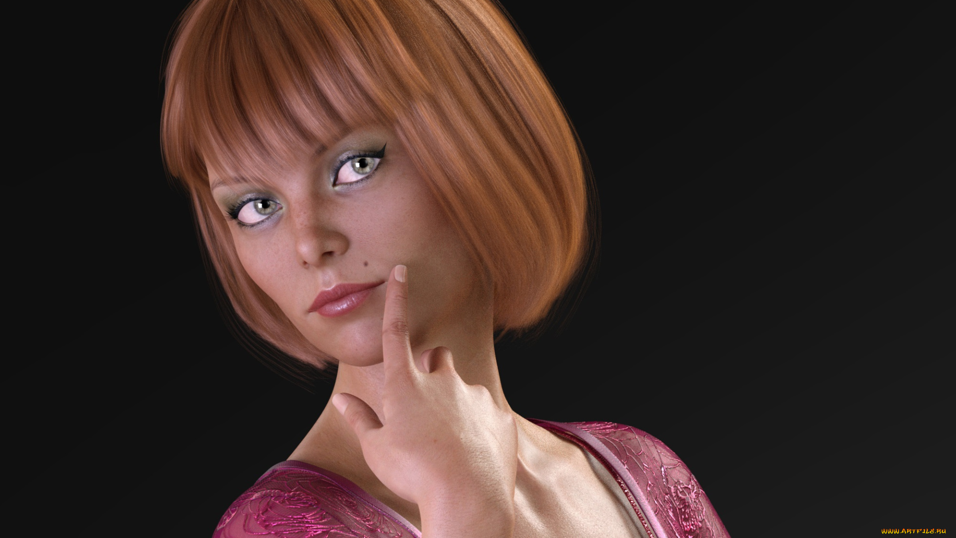 3д, графика, портрет, , portraits, фон, взгляд, девушка