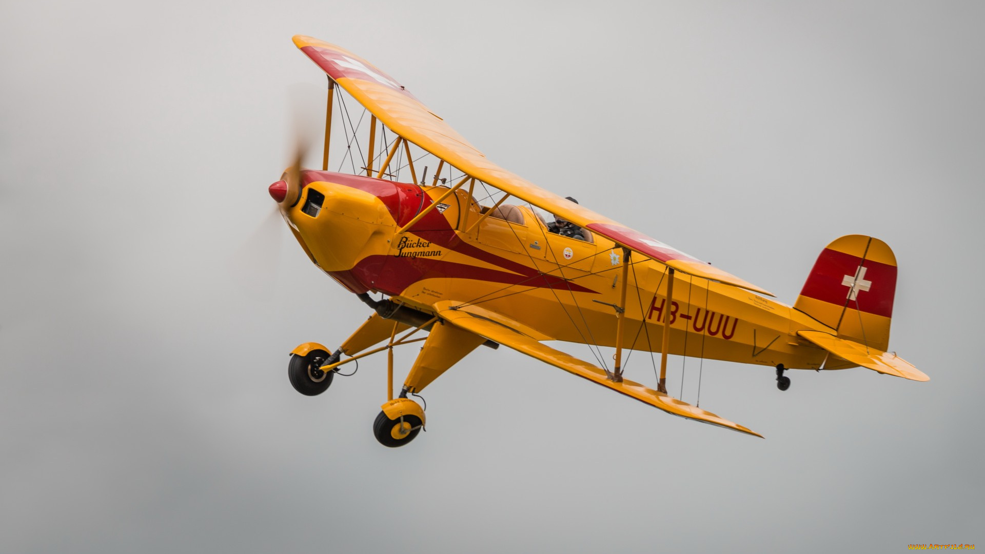 авиация, лёгкие, одномоторные, самолёты, небо, полет, самолет, желтый