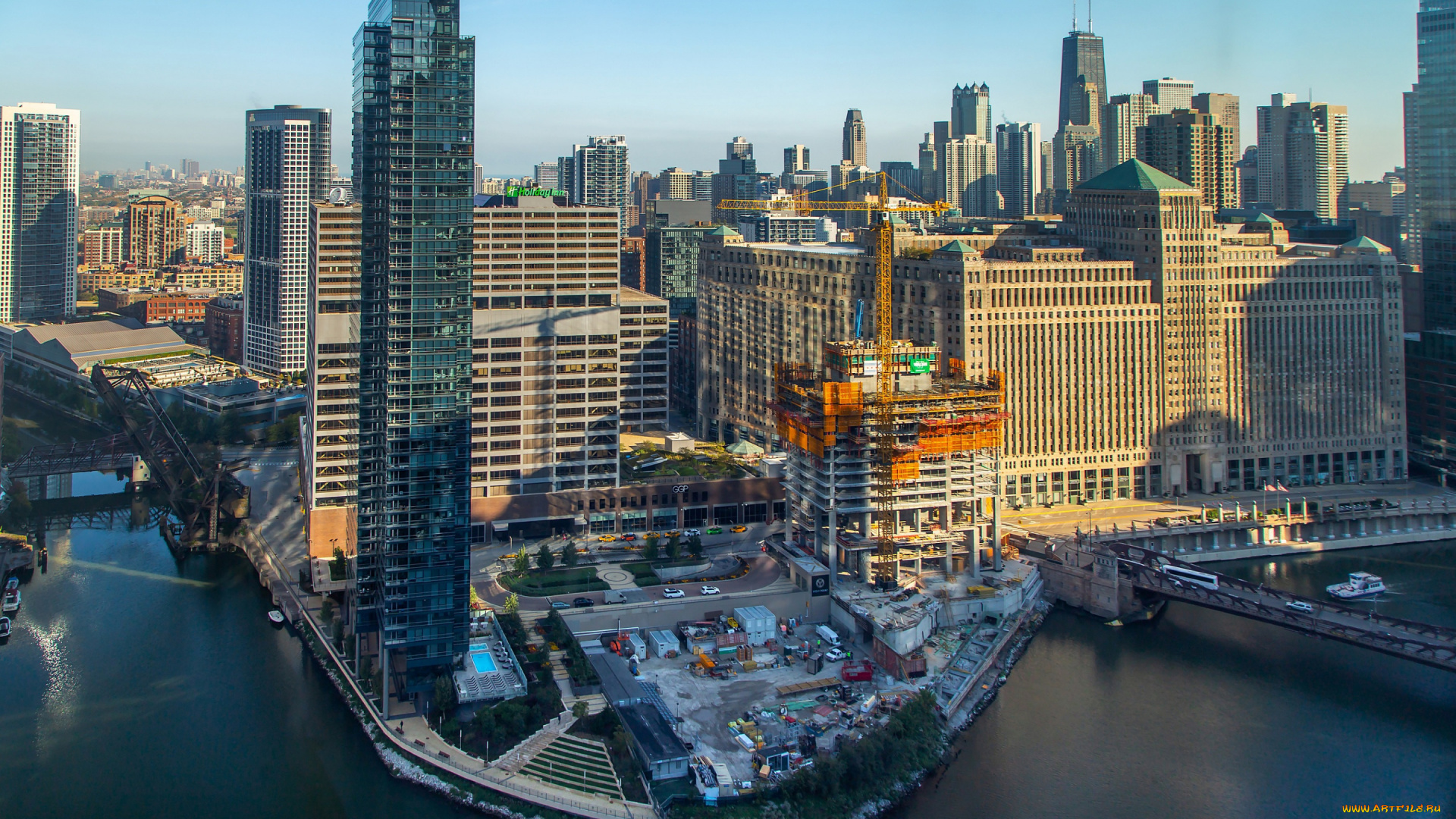 chicago, , usa, города, чикаго, , сша, небоскребы, современные, здания, утро, чикаго, штат, иллинойс, городской, вид