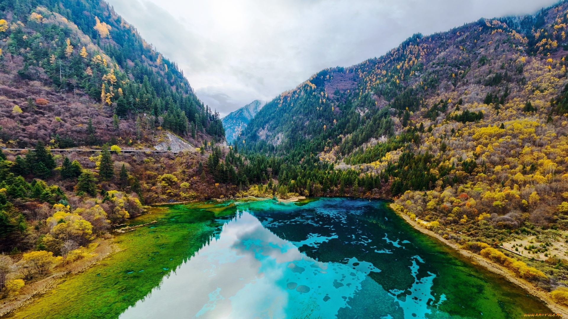 цзючжайгоу, , китай, природа, реки, озера, озеро, лес, горы