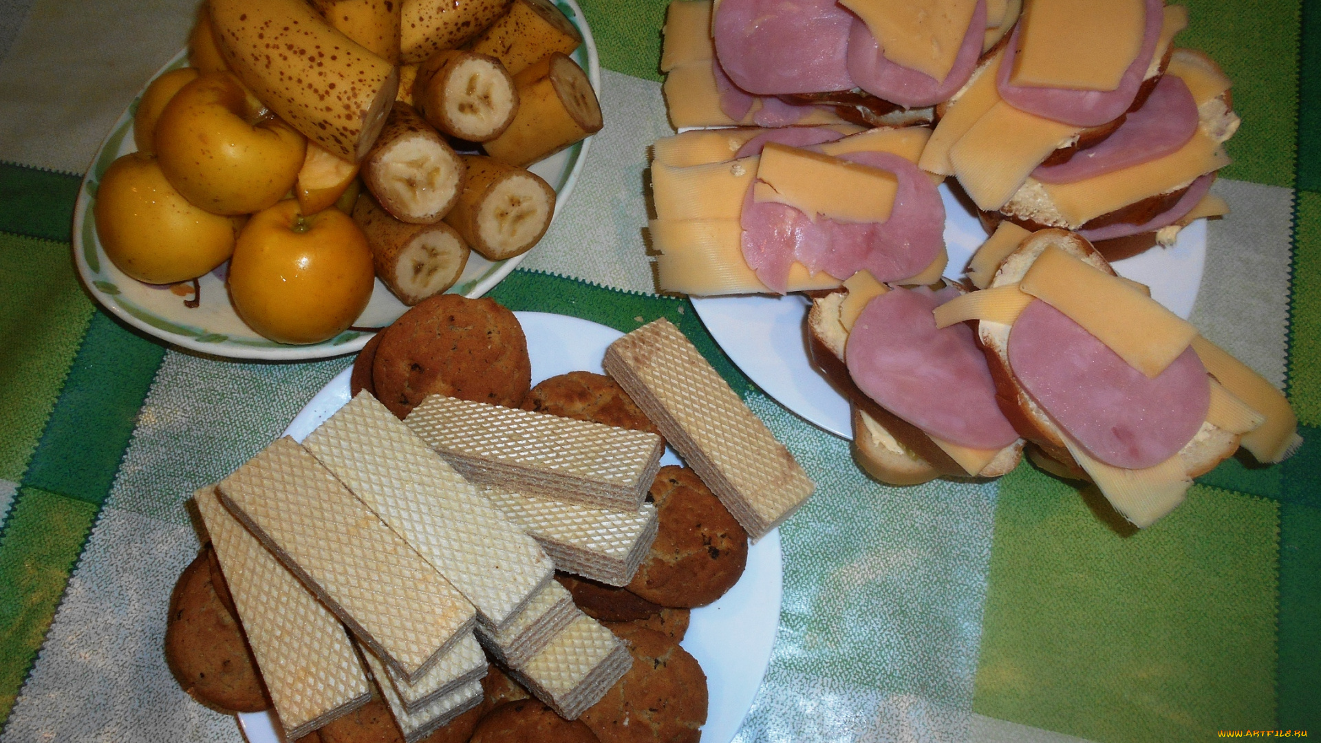 еда, бутерброды, , гамбургеры, , канапе, печенье, вафли, бананы, яблоки, сыр, колбаса, хлеб