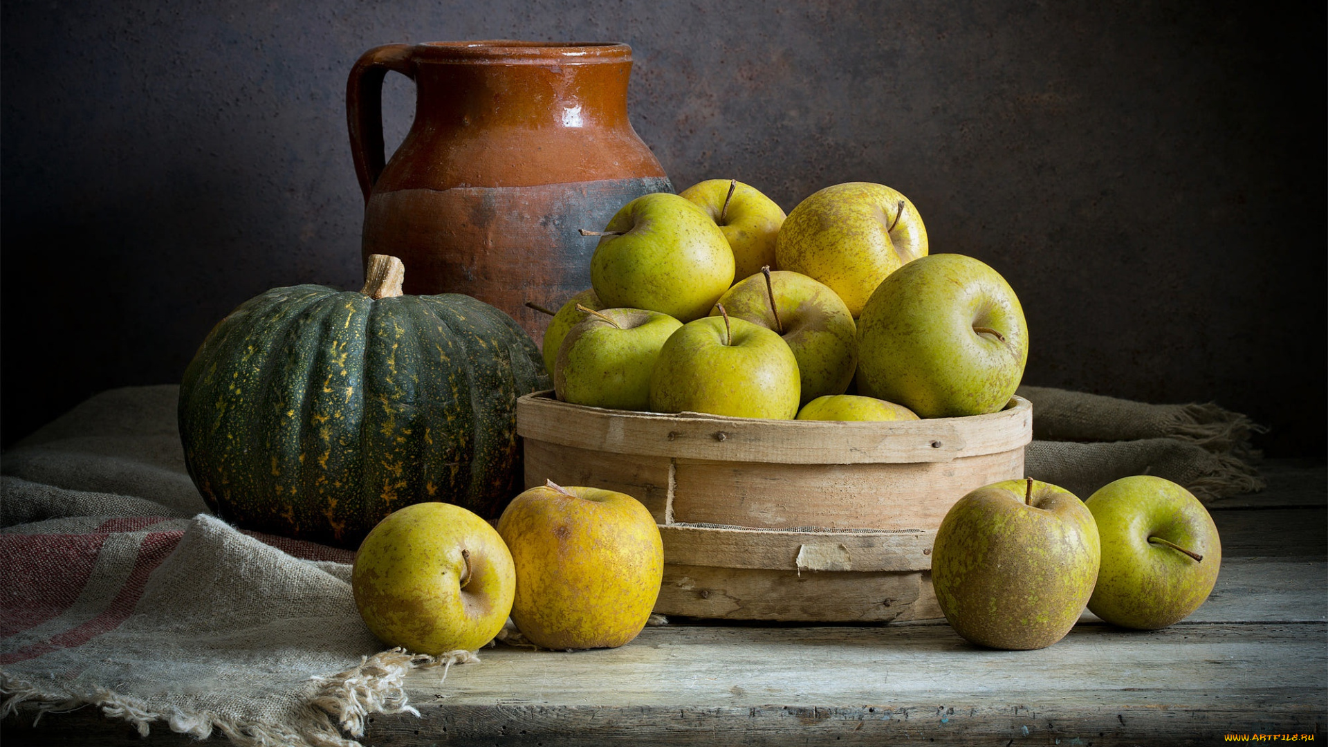 еда, натюрморт, яблоки