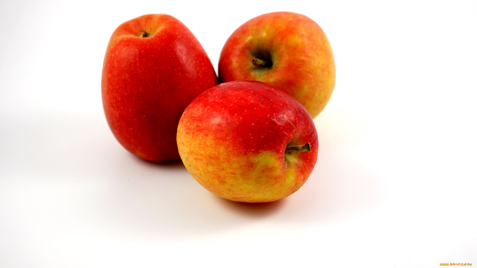 еда, яблоки, трио
